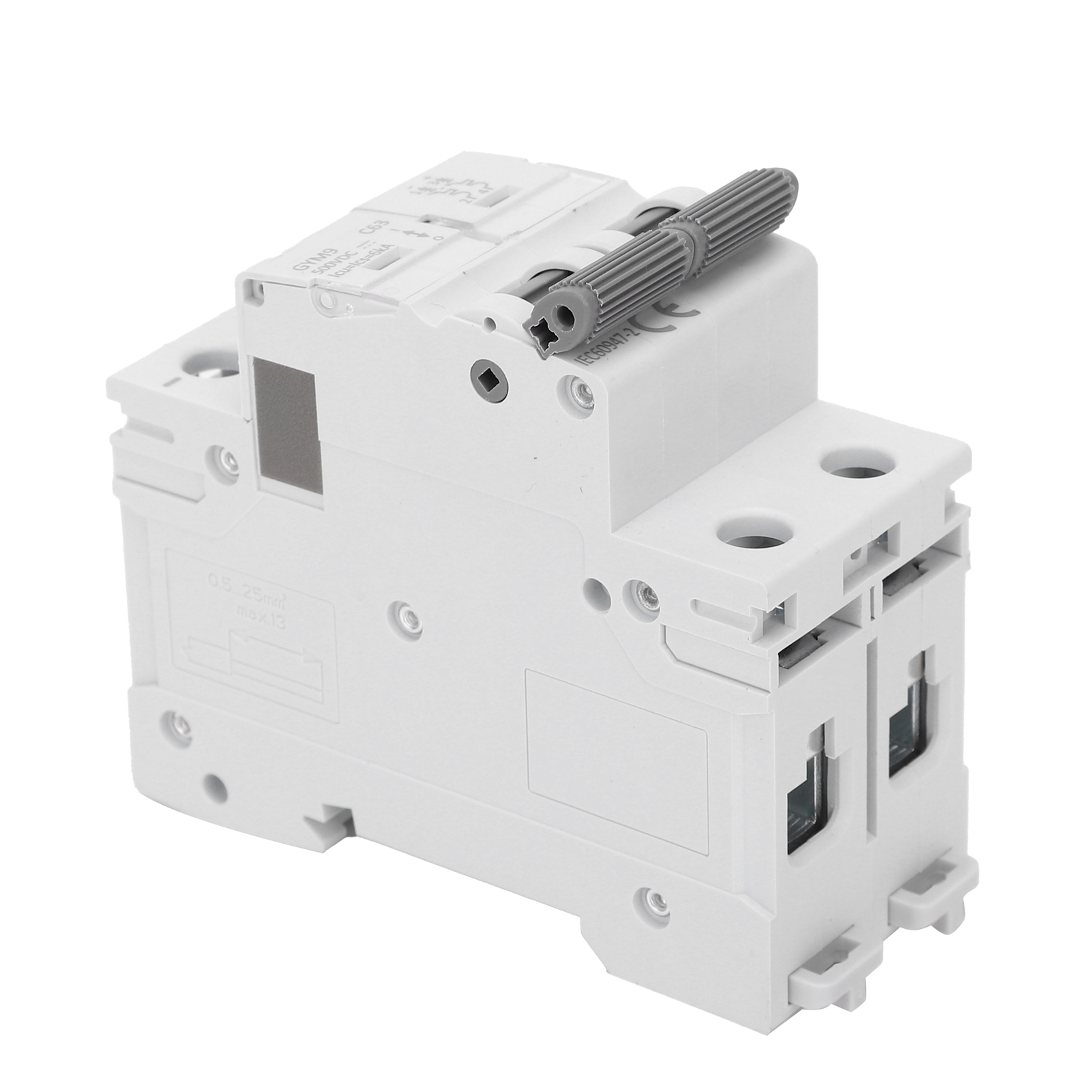 Dc 2p Mini-leistungsschalter Elektronischer Schutzschalter Gym9-c63 1-63a Tragbar