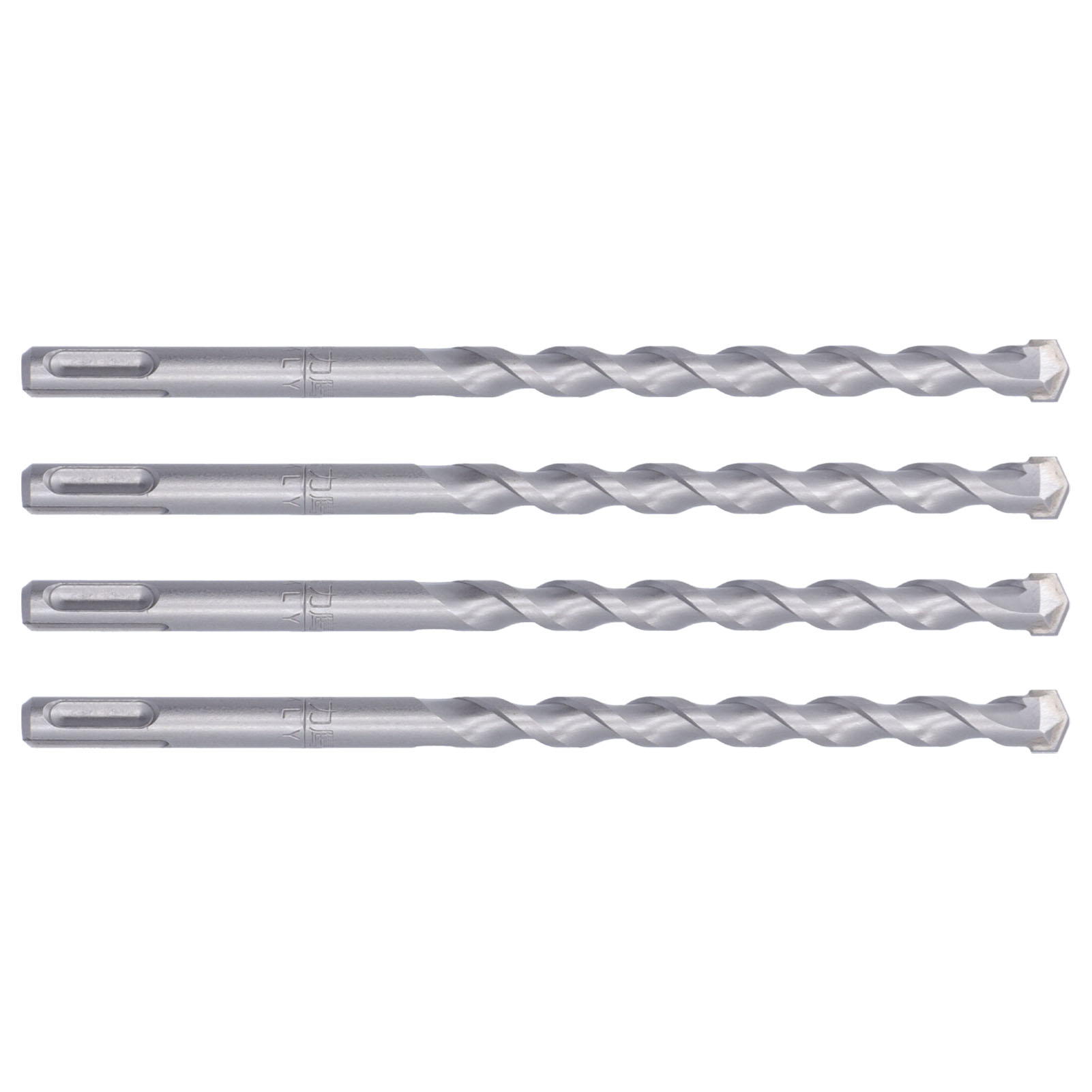 Set Mit 4 Meißelbohrern Für Abbruchhämmer, 12 X 200 Mm Rundschaft, Robust Und Langlebig, Effizient Und Komfortabel Zum Bohren