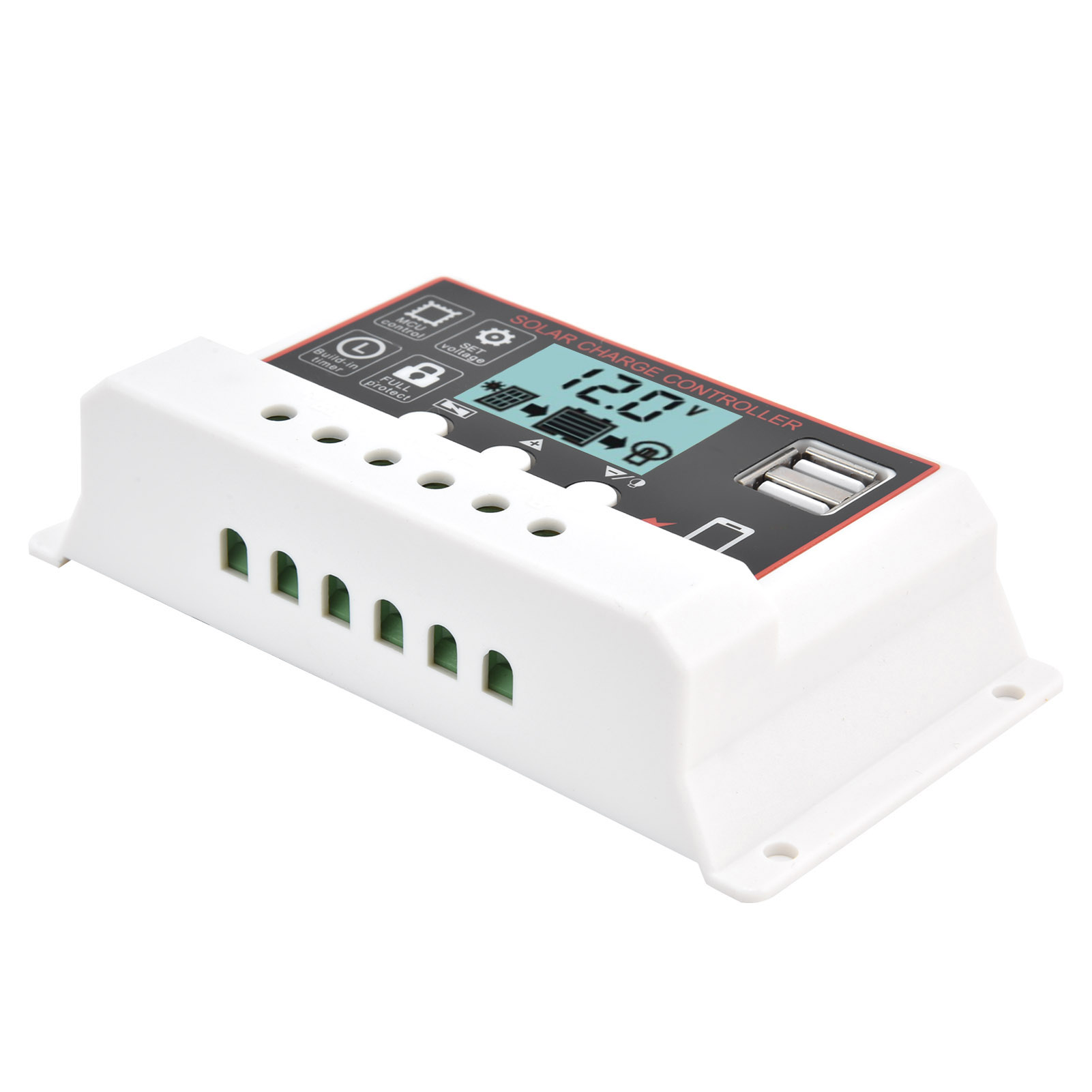 12v/24v 20a Pwm-solarladeregler Mit Zwei Intelligenten Usb-anschlüssen