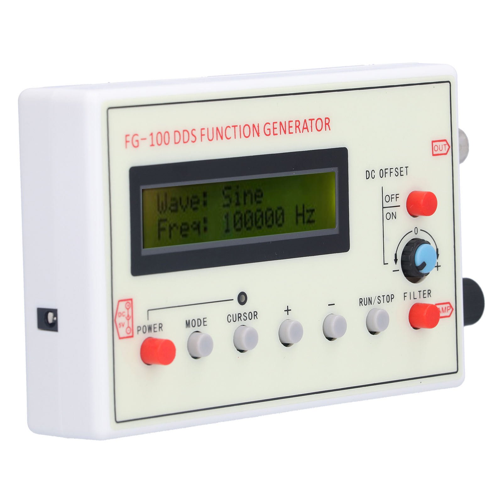 Dds-signalgenerator Fg-100, 1 Hz–500 Khz, Sinus-/rechteck-/dreieck-/sägezahnwelle, 3,5–10 V Dc