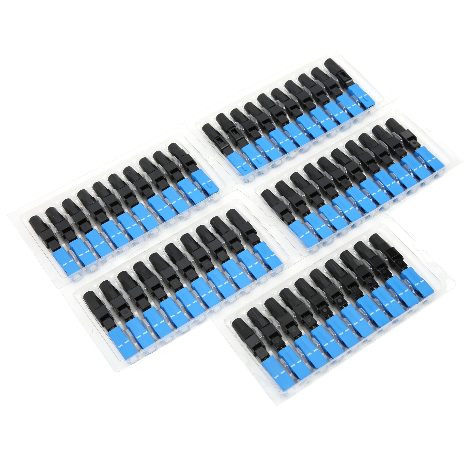 Packung Mit 50 Sc/upc-schnellverbindern Für Glasfaser, Optische Kommunikationsadapter, Blau