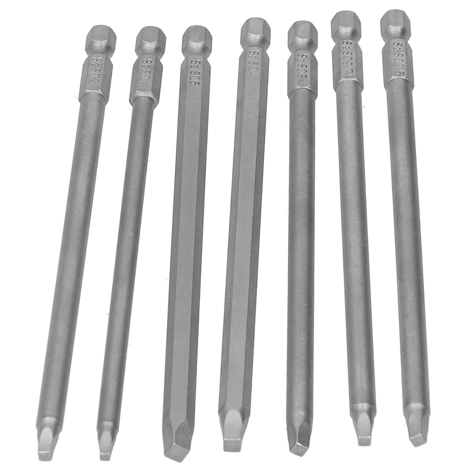 7-teiliges Schraubendreher-set, Vierkantantrieb, Elektrisch, Chrom-vanadium-stahl, Sechskantgriff, 150 Mm, 1 Kappe