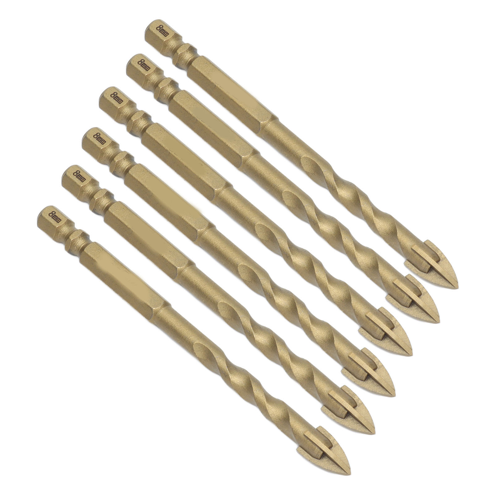 10-teiliges Hartmetall-kreuzbohrer-set Mit 1/4-zoll-sechskantschaft Für Fliesen, Marmor, Glas, Kupfer, 8-mm-bohrungen