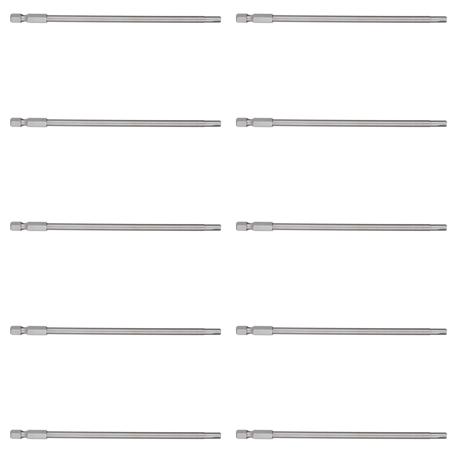 Set Mit 10 Elektrischen Schraubendreherbits, 4 Mm Sechskant, Magnetisch, Robust, Aus Gehärtetem Stahl, S1/4 150 Mm