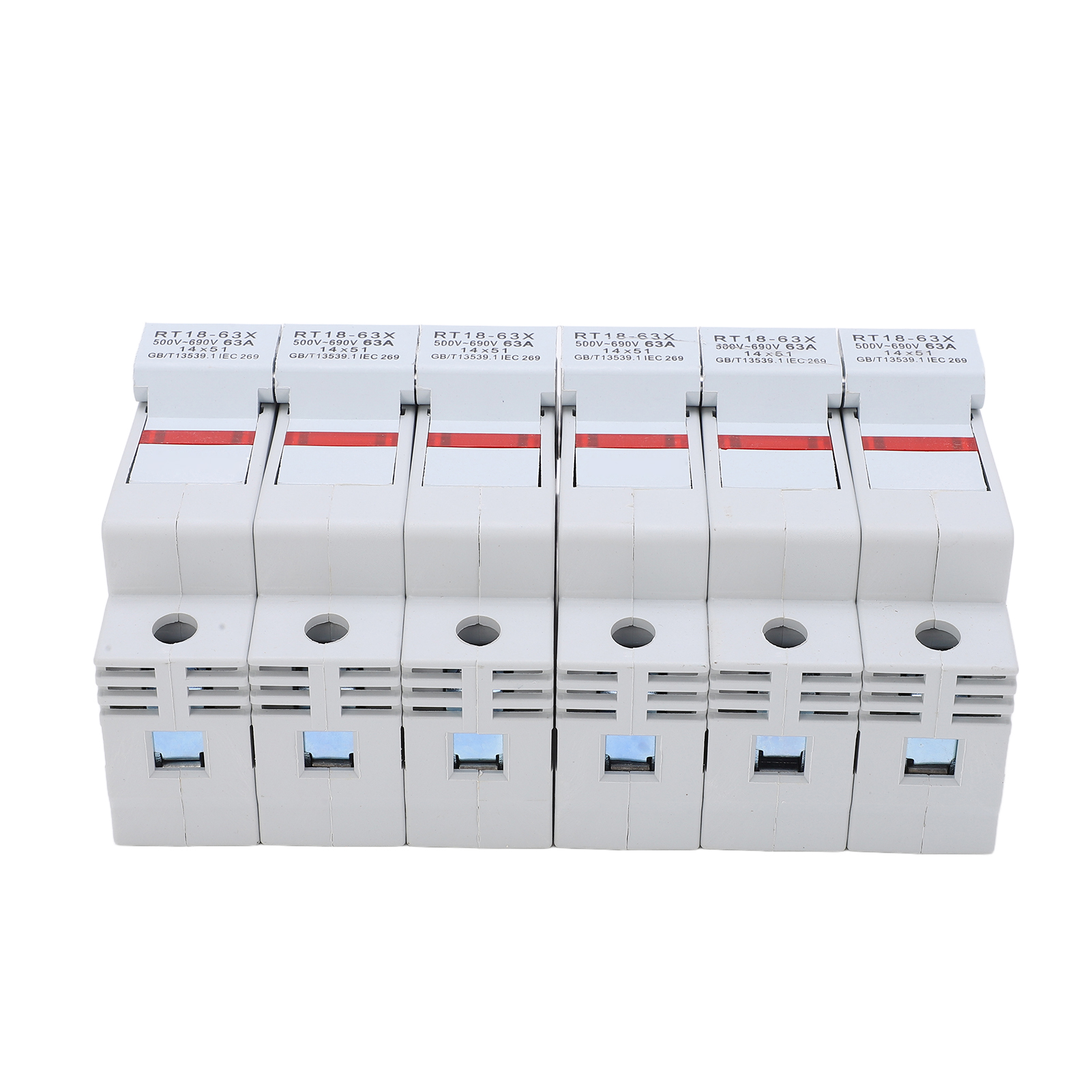 Rt18-63x Din-schienen-sicherungshalter Mit Led-anzeige, Für Ro16 14x51mm-patrone, 63a, 500-690v, Dreiphasig (3p)