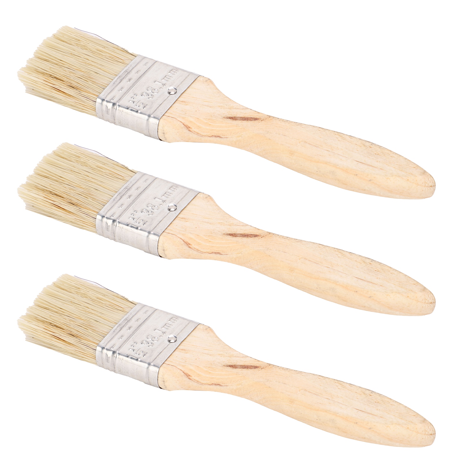 20 Breite, Flache Pinsel Mit Synthetischen Borsten Und Holzgriffen – Mal- Und Reinigungsset