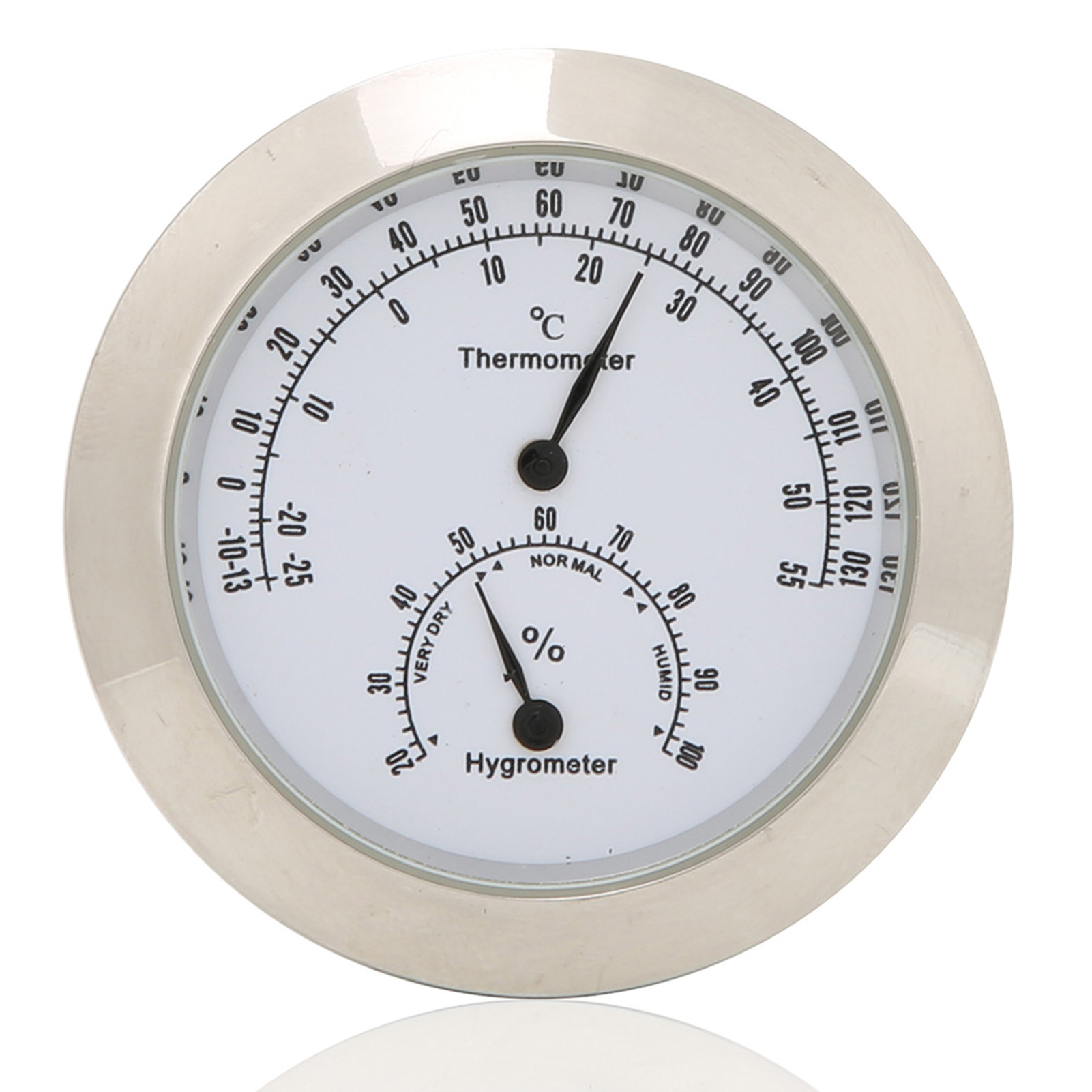 Rundes Silbernes Thermometer-hygrometer Für Geigen- Und Gitarrenkoffer, Misst Luftfeuchtigkeit Und Temperatur