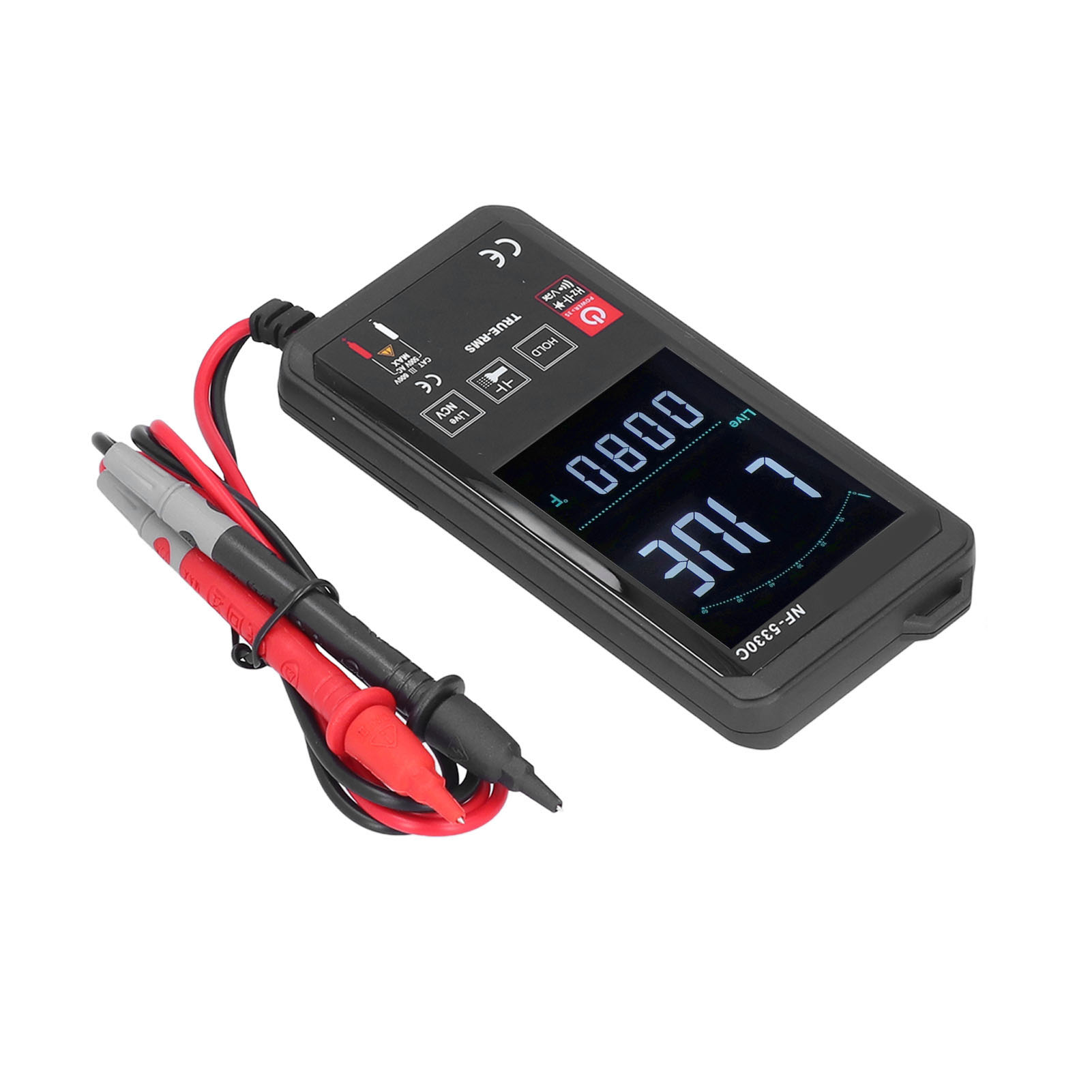 Digitales Multimeter Mit Großem Display, Empfindlichen Messspitzen, Dualmodus Mit Taschenlampe Nf-5330c