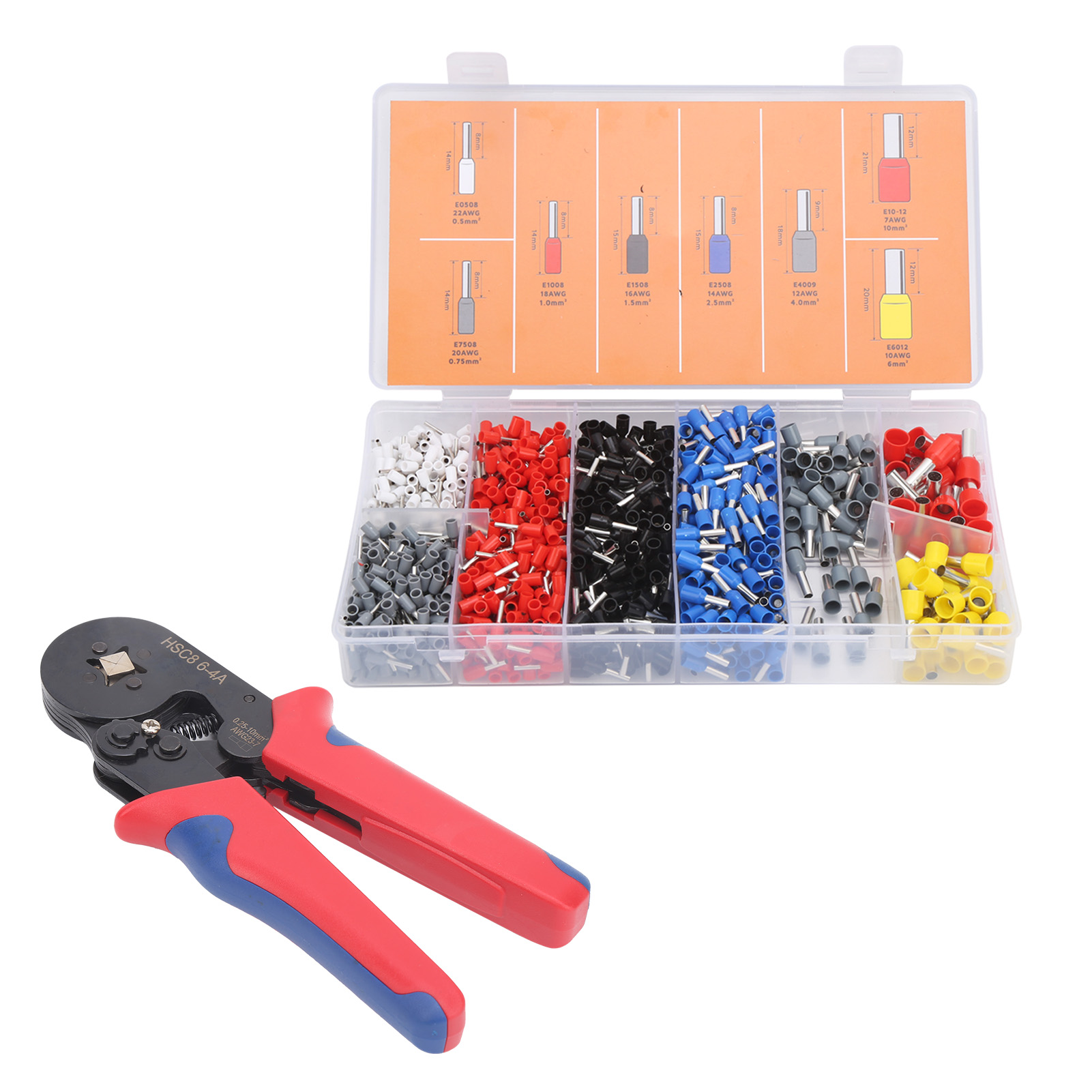 1200-teiliges Crimp-set Mit Aderendhülsen, 1 Crimpzange, Industriesteckverbinder