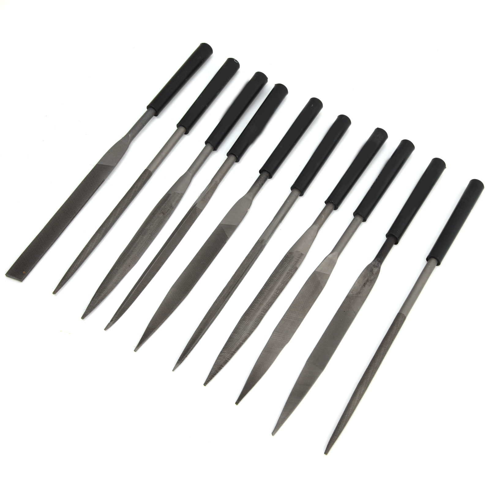 Nadelfeilensatz, 5-teilig, Aus Kohlenstoffstahl, Einseitig, 180 Mm Lang, Zum Polieren Von Metallen Und Schmuck