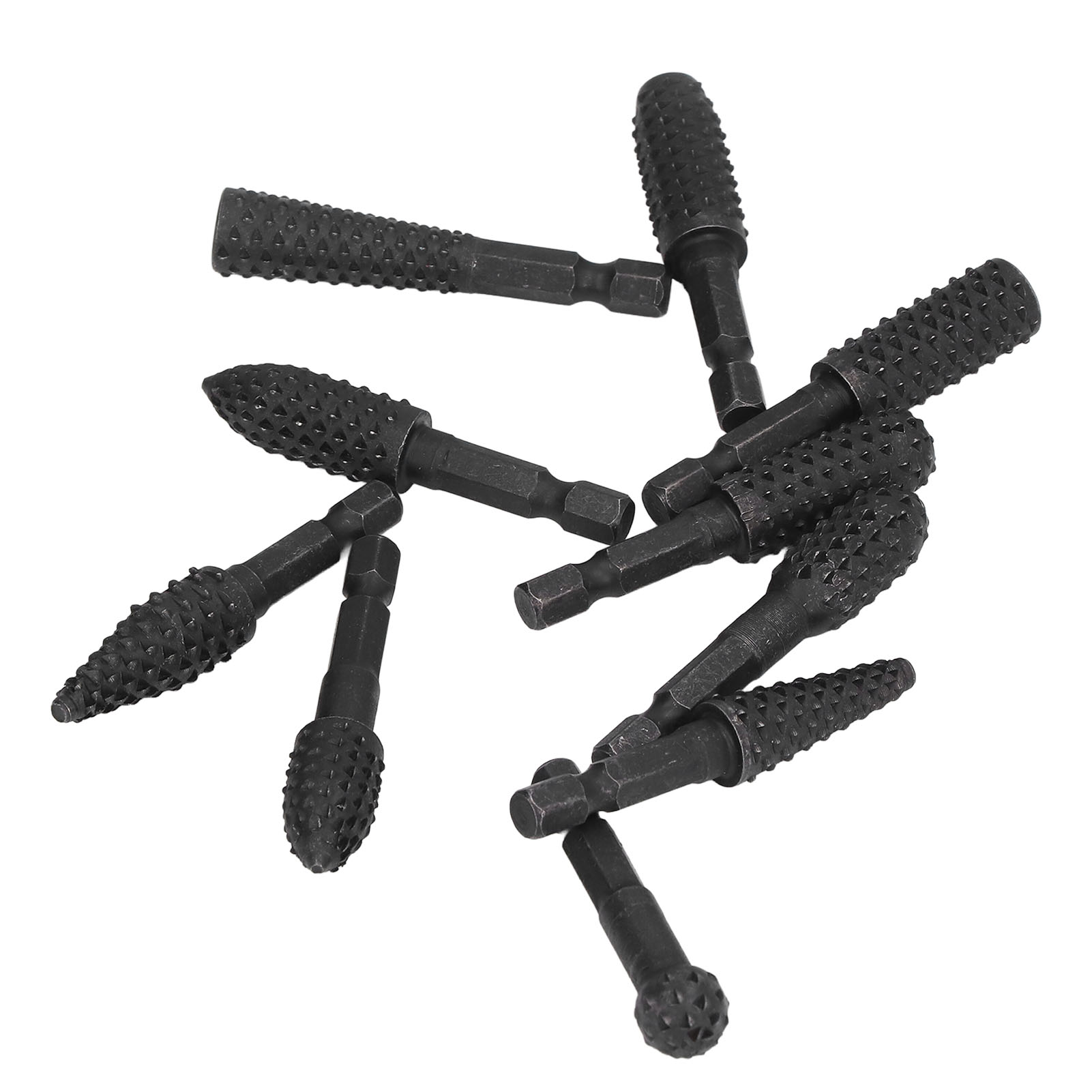 10-teiliges Hartmetall-rotationsfeilset Für Holz, 6,35-mm-sechskantschaft-gravierfräser, Schneidbohrer-set Für Werkzeuge