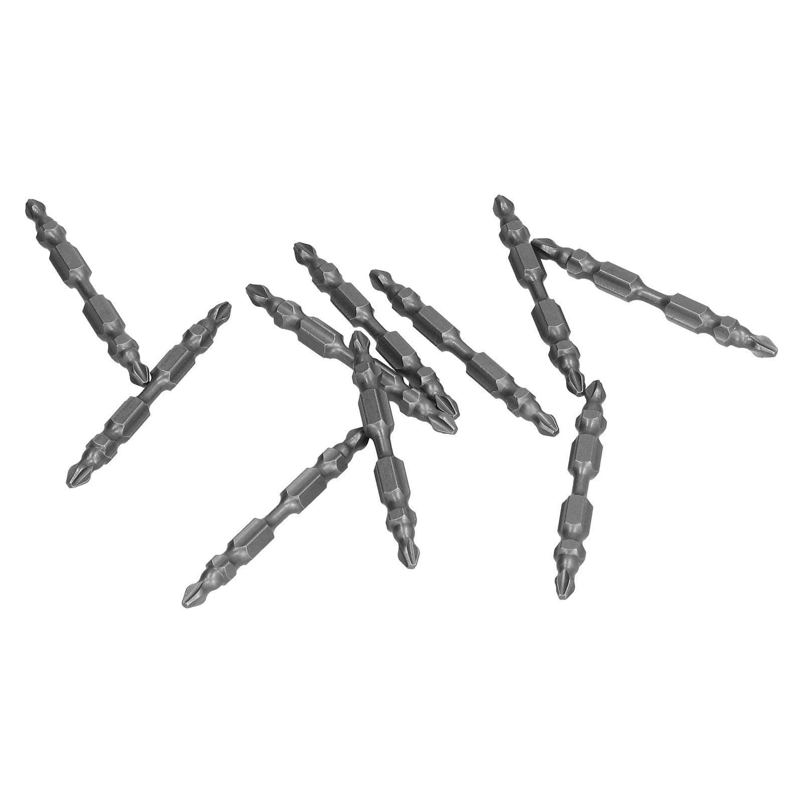 Set Mit 10 Doppelseitigen Metallschraubendreherbits, Sechskantschaft, Kreuzschlitz, Magnetisch, Heimwerkerzubehör