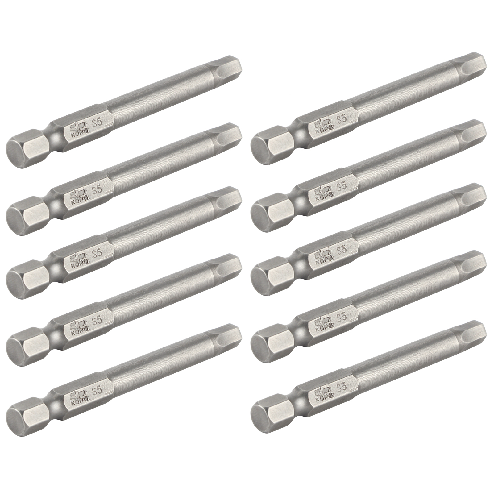Set Mit 10 Elektrischen Schraubendreherbits, Magnetischer Innensechskant, Gehärteter Stahl S1/4 65 Mm