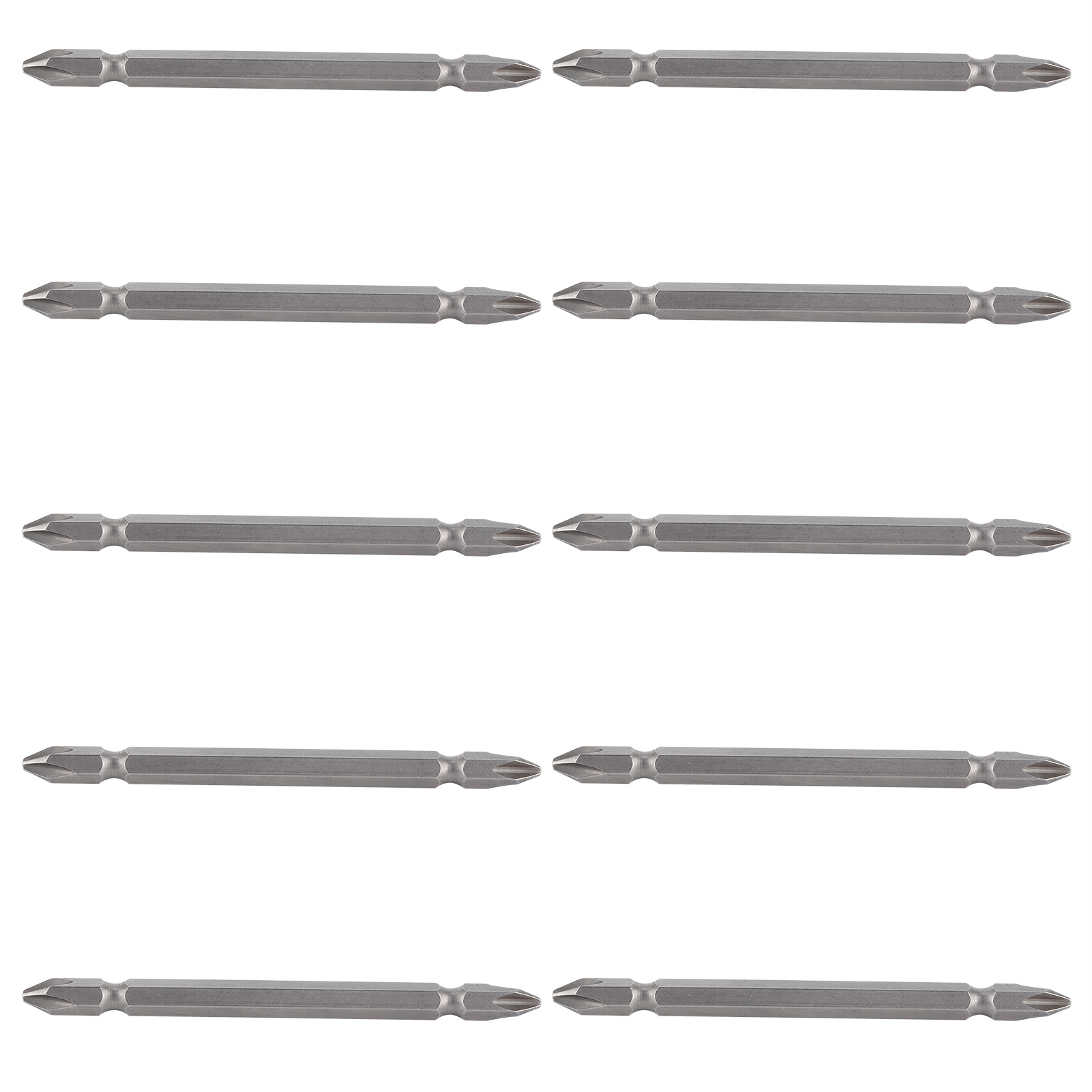 Set Mit 10 Doppelkopf-kreuzschlitzschraubendreherbits Aus S2-legierungsstahl, 100 Mm