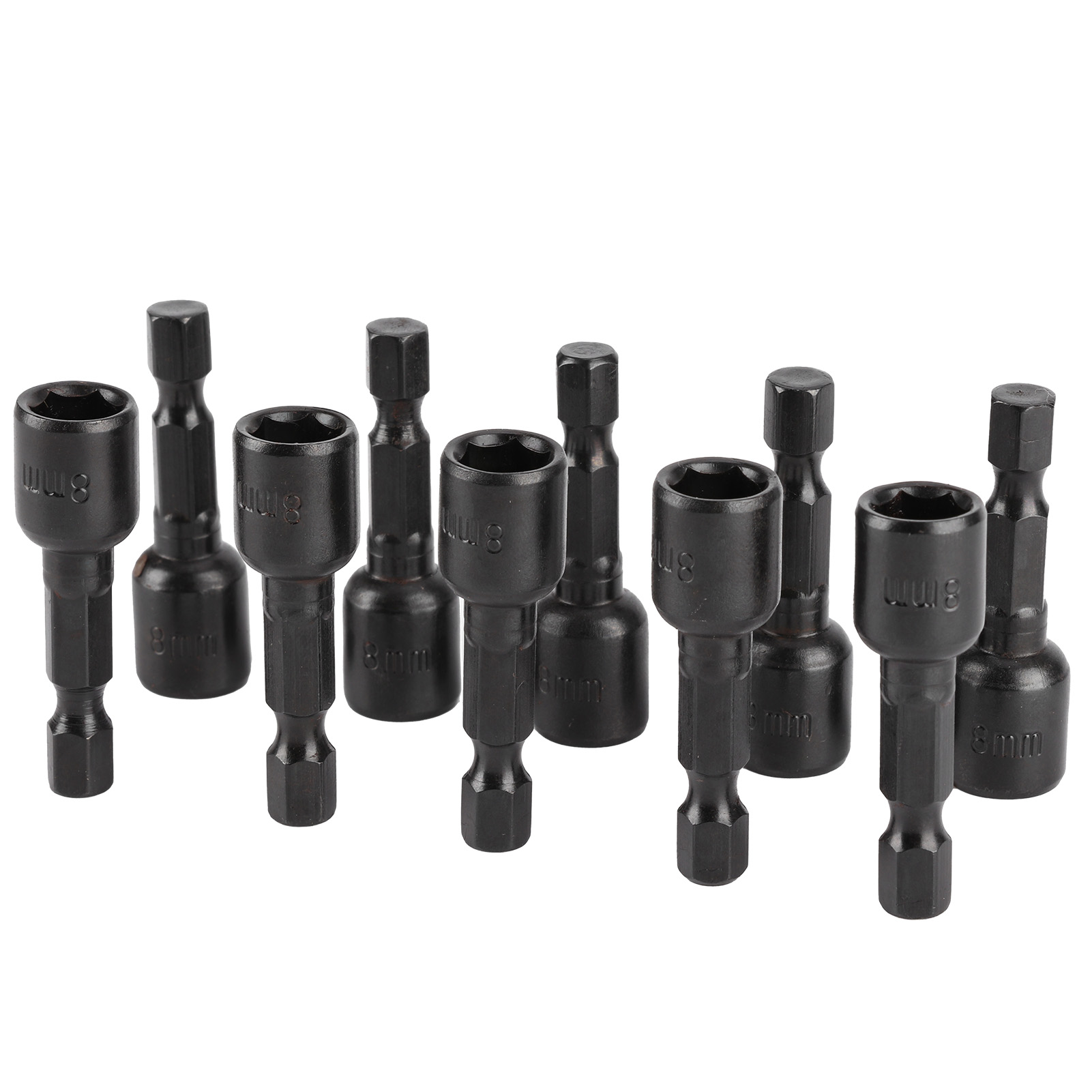 Set Mit 10 Schwarzen Innensechskant-schraubendreherbits, Starker Magnet, Zubehör Für Elektroschrauber, 45 X 8 Mm
