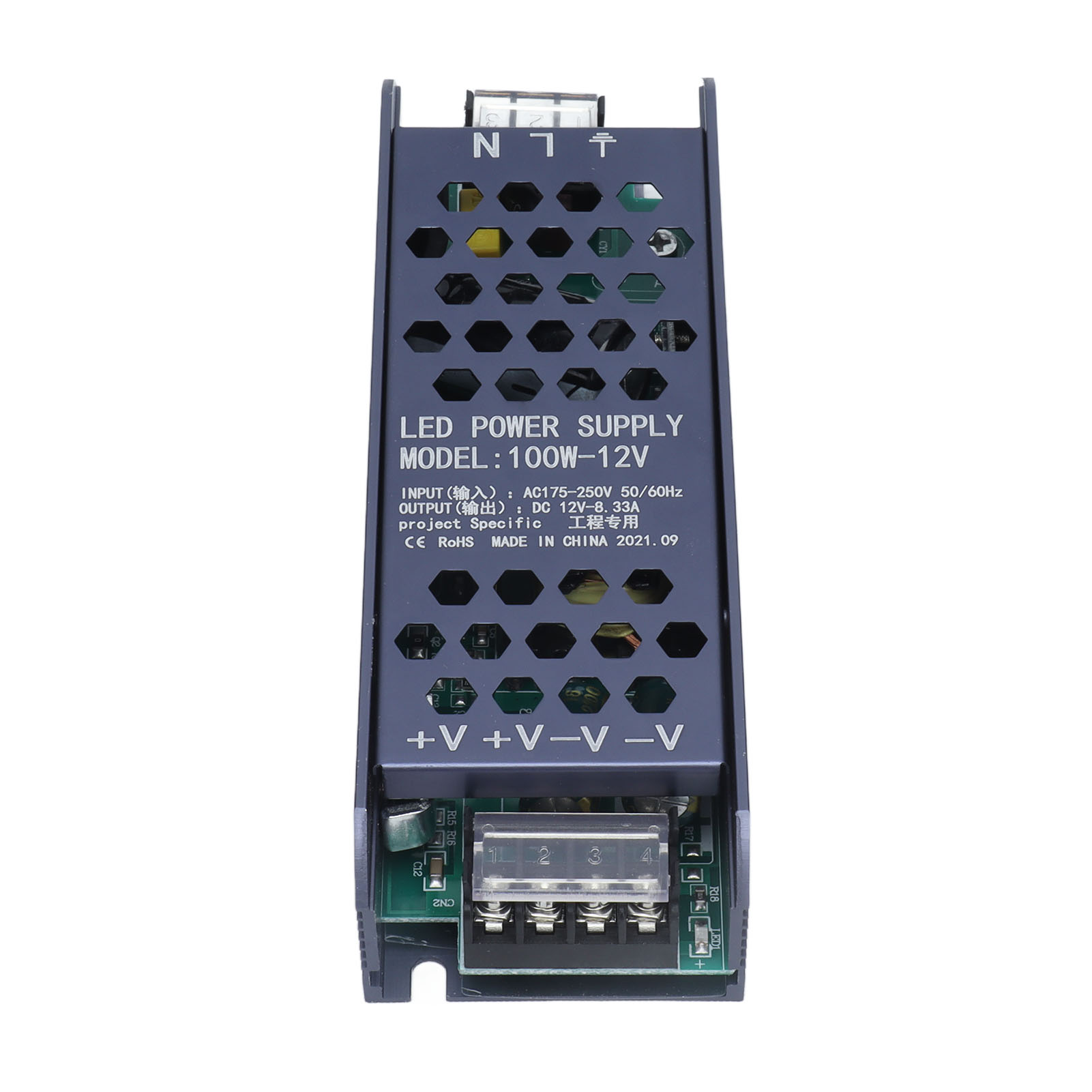 100-w-led-netzteil (12 V, 8,3 A), Pwm-treiber, Mehrfacher Schutz, Metallgehäuse, Ac-eingang 175–250 V