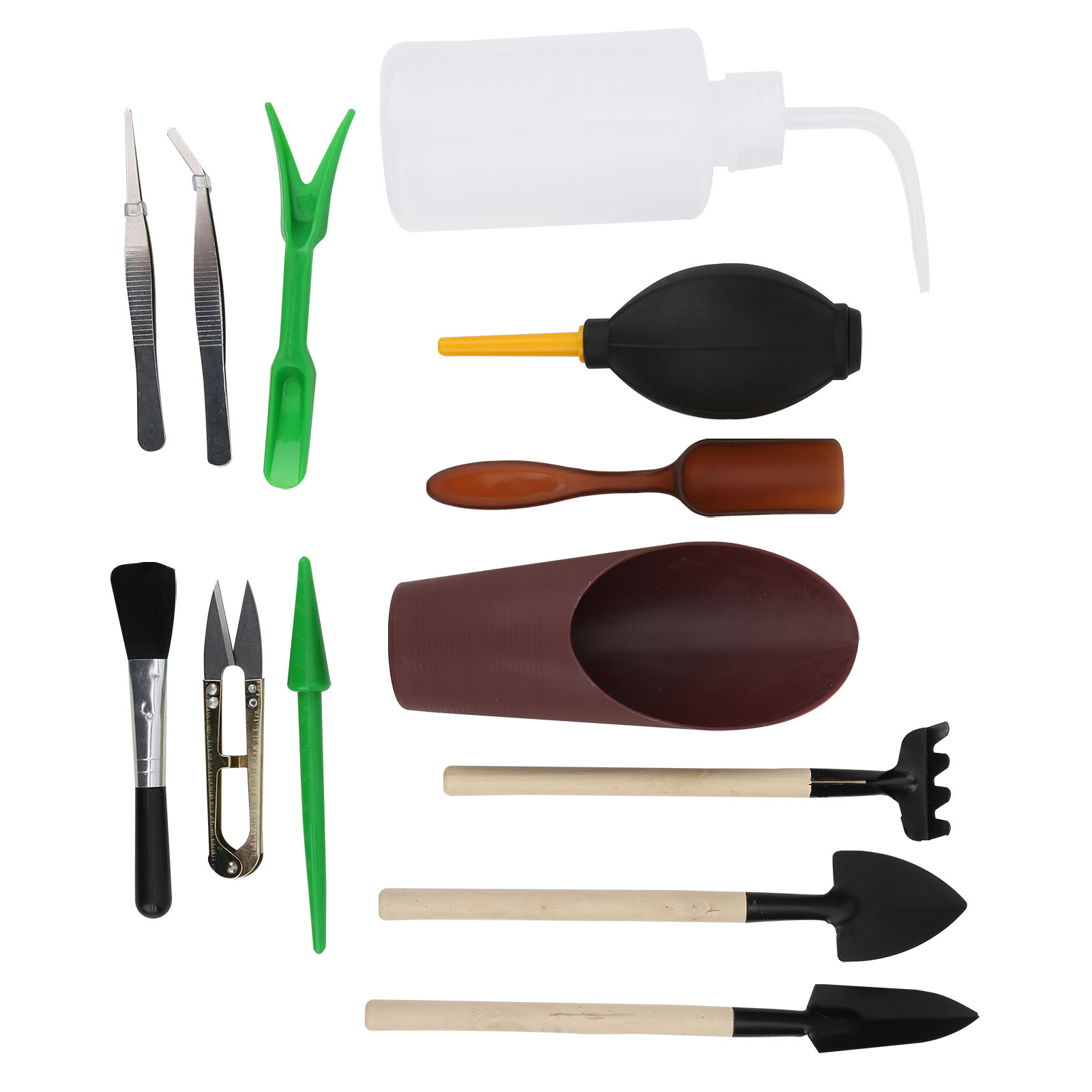 13-teiliges Mini-gartenwerkzeugset: Schere, Schaufel, Rechen, Gießkanne Für Sukkulenten