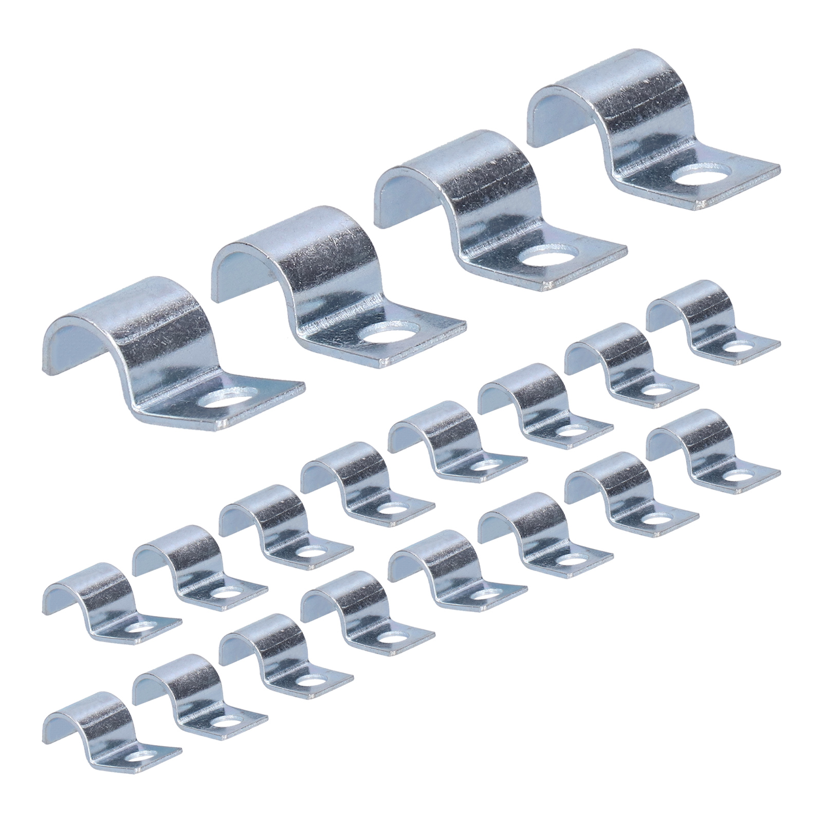 20-teiliges Set Einloch-rohrschellen, Verzinkter Edelstahl, 16-mm-rohrschelle, Gummiringe