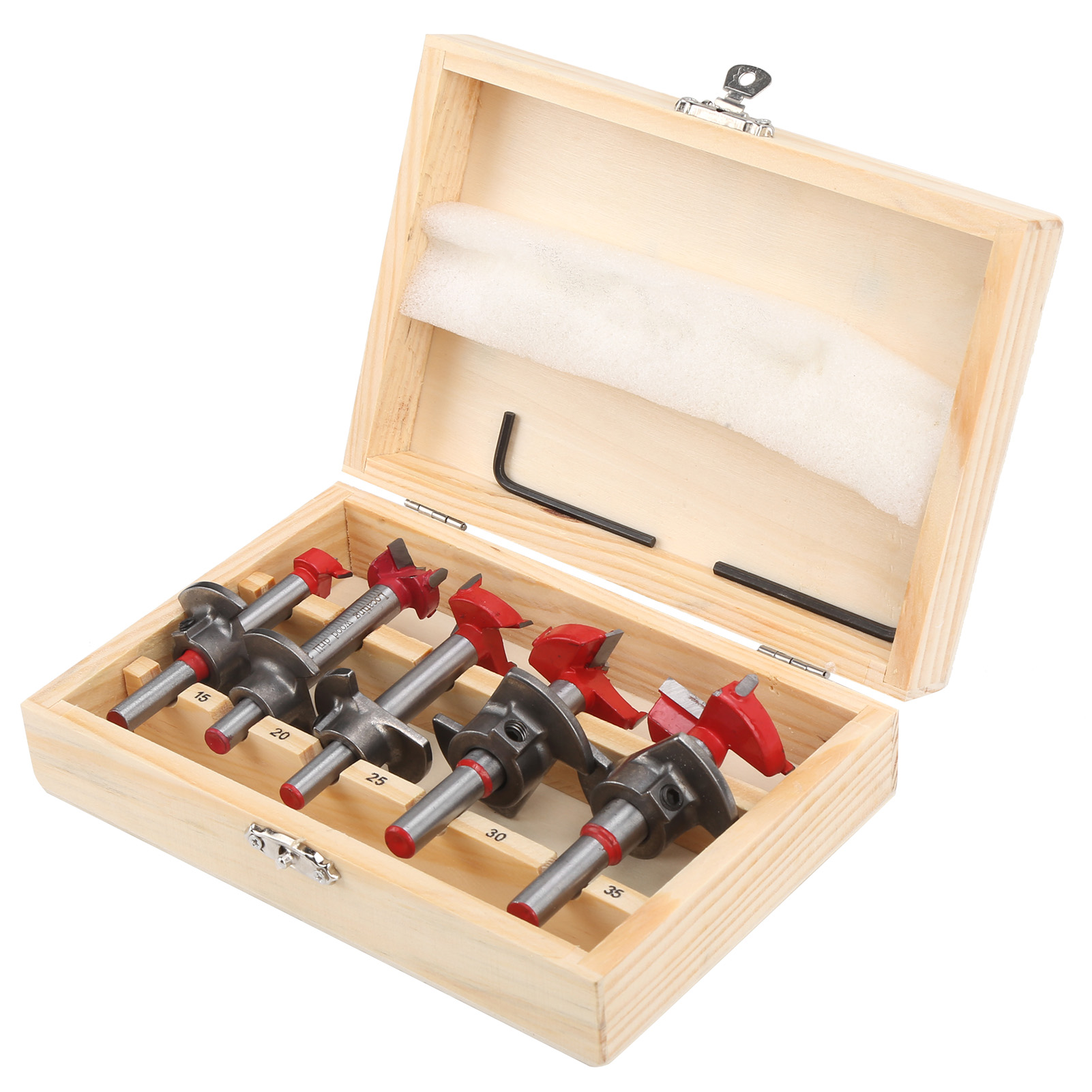 5-teiliges Scharnierfräser-set, Türbohrer Aus Legiertem Stahl Mit Anschlag