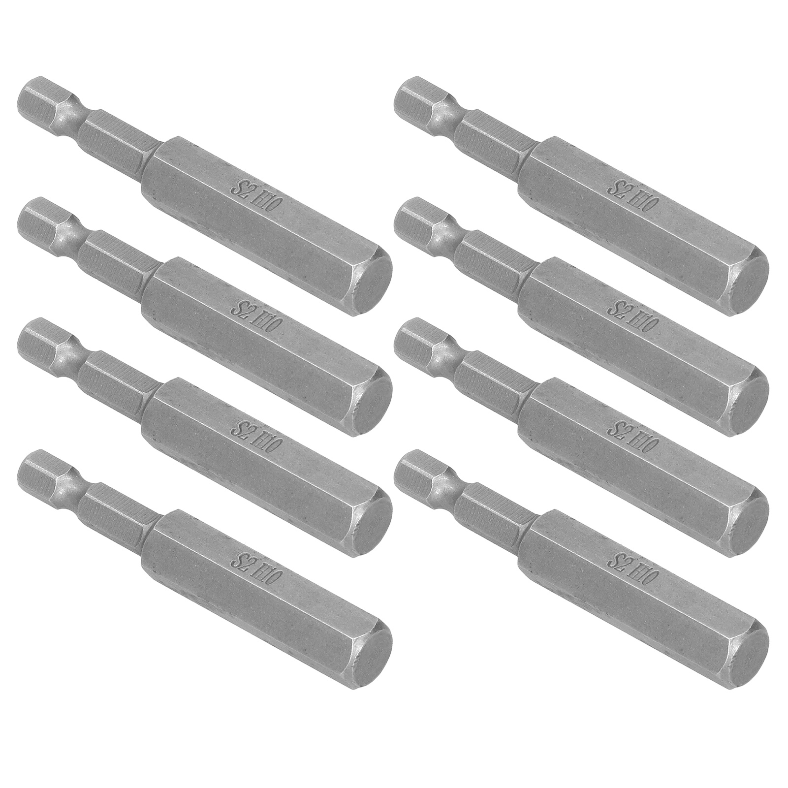 Set Mit 8 10-mm-sechskant-schraubendreherbits, Hochfester Legierter Stahl, Magnetisch, S1/4 65-mm-bithalter