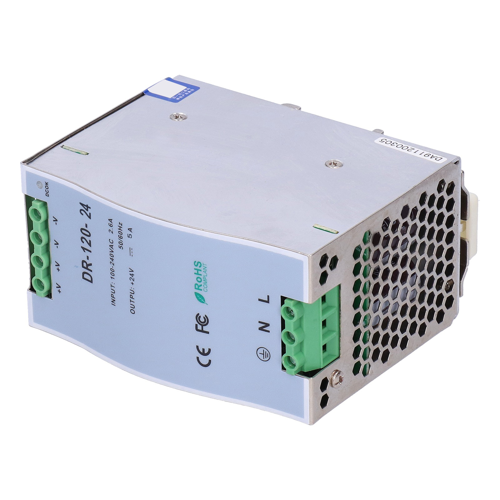 Dr-120-24 Din-schienen-schaltnetzteil, 24v Einstellbarer Geregelter Transformator Für Led- Und Industrieanwendungen, Dr/din-serie.