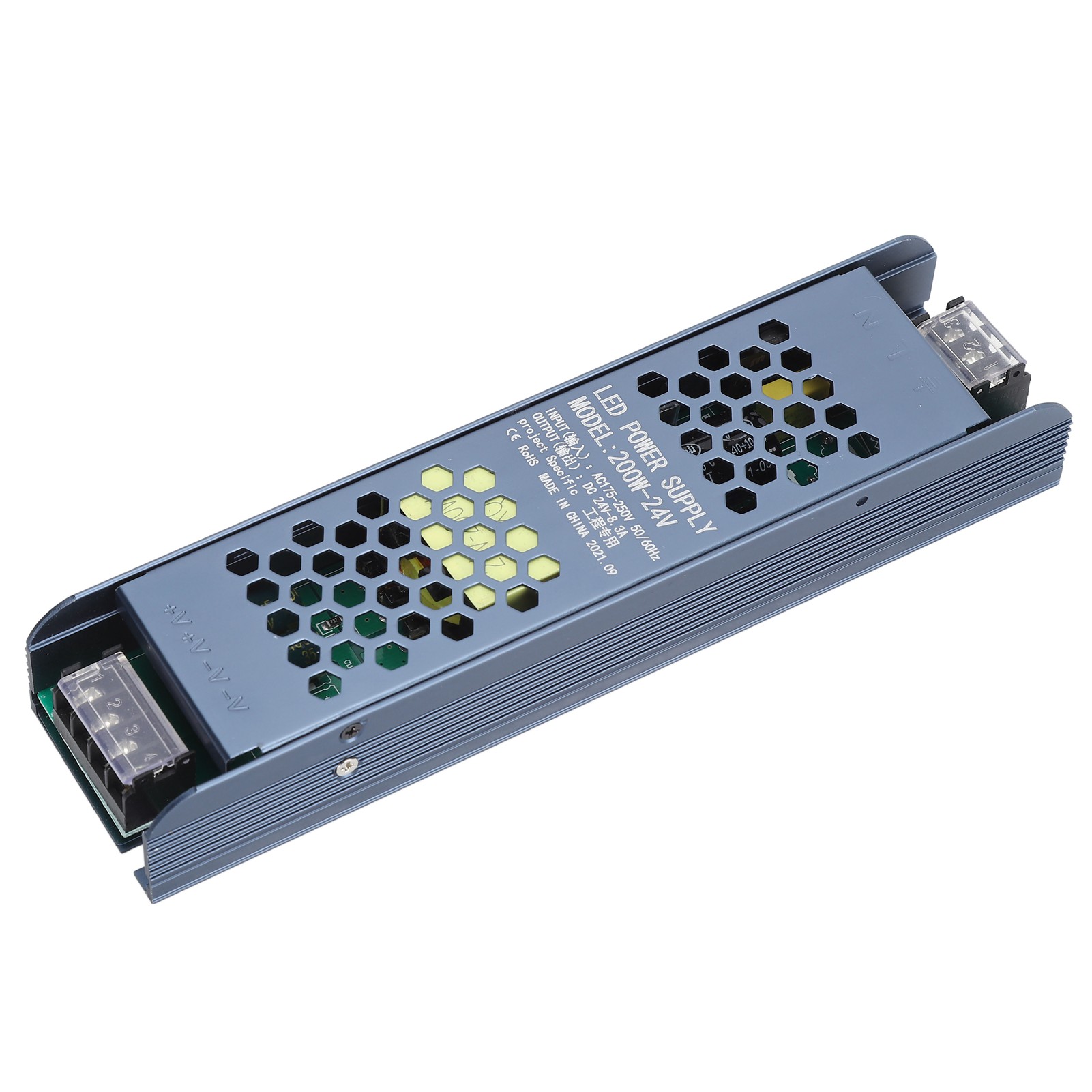 24v 200w Led-netzteil, Schwarz, Lange Leiste, 8,3a, Ac175-250v