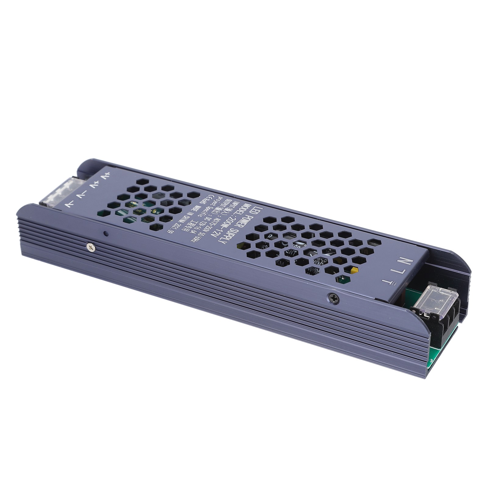 200-w-led-transformator (12 V, 16,6 A), Wasserdichtes Schaltnetzteil, Langer Schwarzer Led-streifen, Ac 175–250 V, Magnetischer Treiber