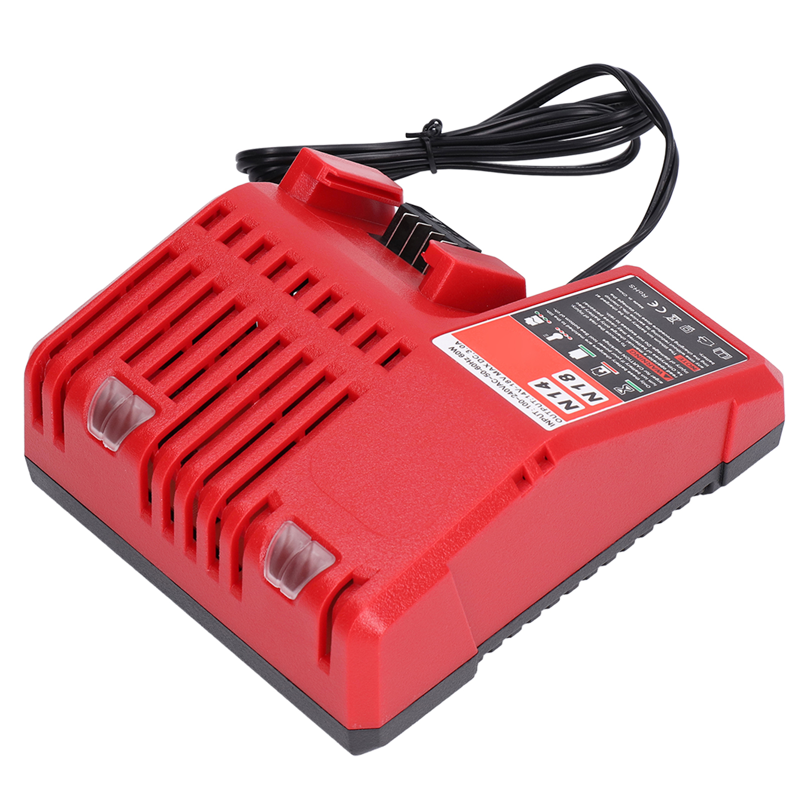 Lithium-akkuladegerät Mit Erhaltungsladung, Eingangsspannung 100–240 V, Für Milwaukee M14 Und M18, Eu-stecker