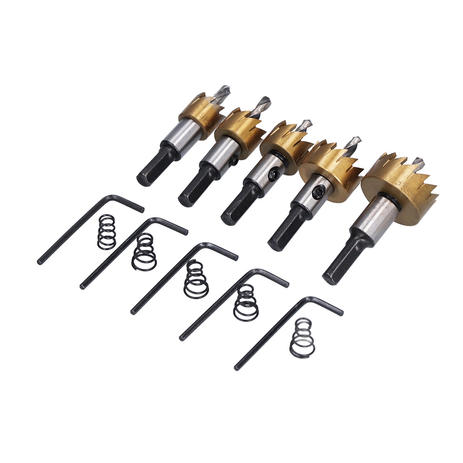 Set Mit 5 Lochsägen Aus Kohlenstoffstahl Für Holz, 16, 18,5, 20, 25 Und 30 Mm Durchmesser, Hochpräzises Bohren