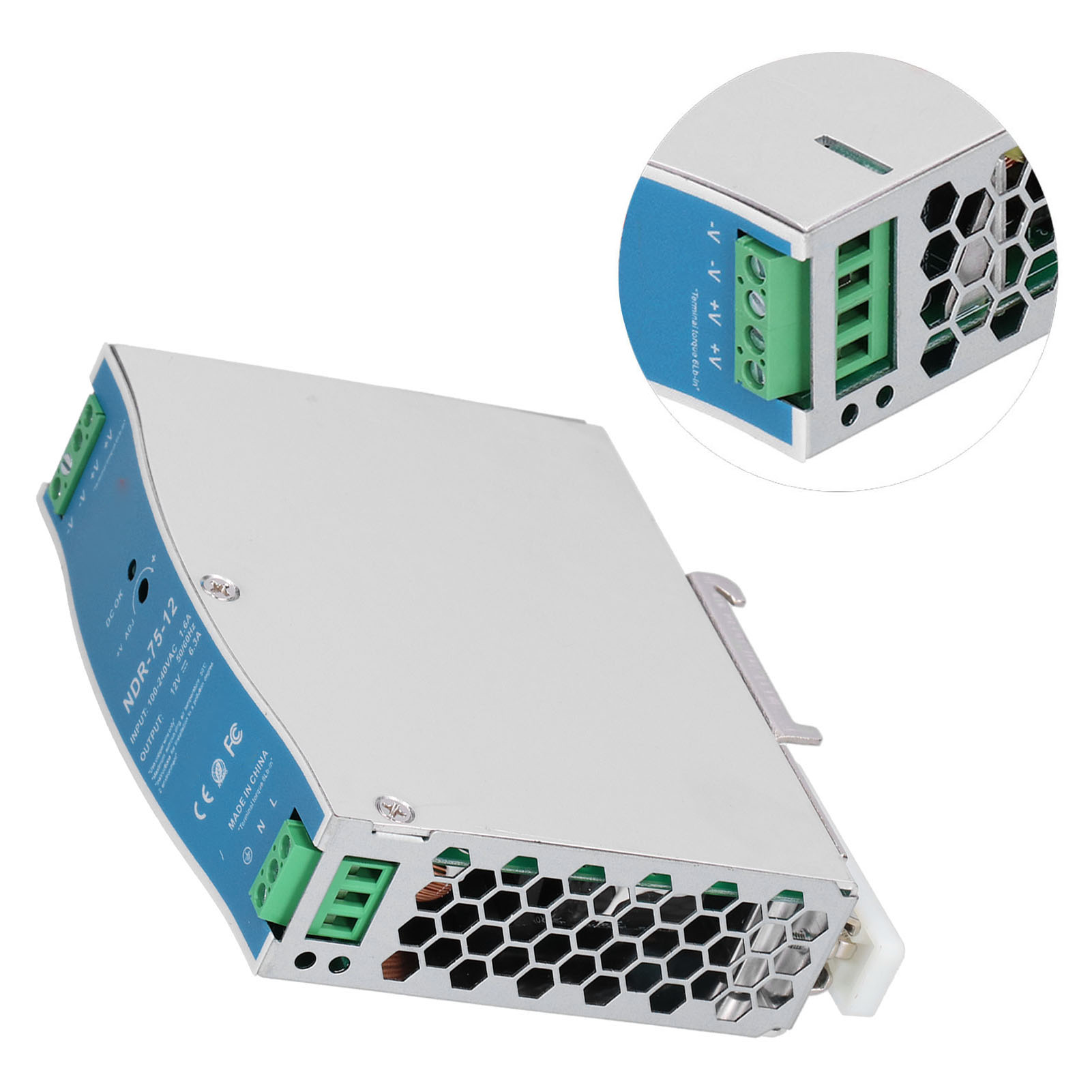Stromschiene Din 75w 6,3a 12v Dc, Schutzüberspannung, Industriell Ac100-240v