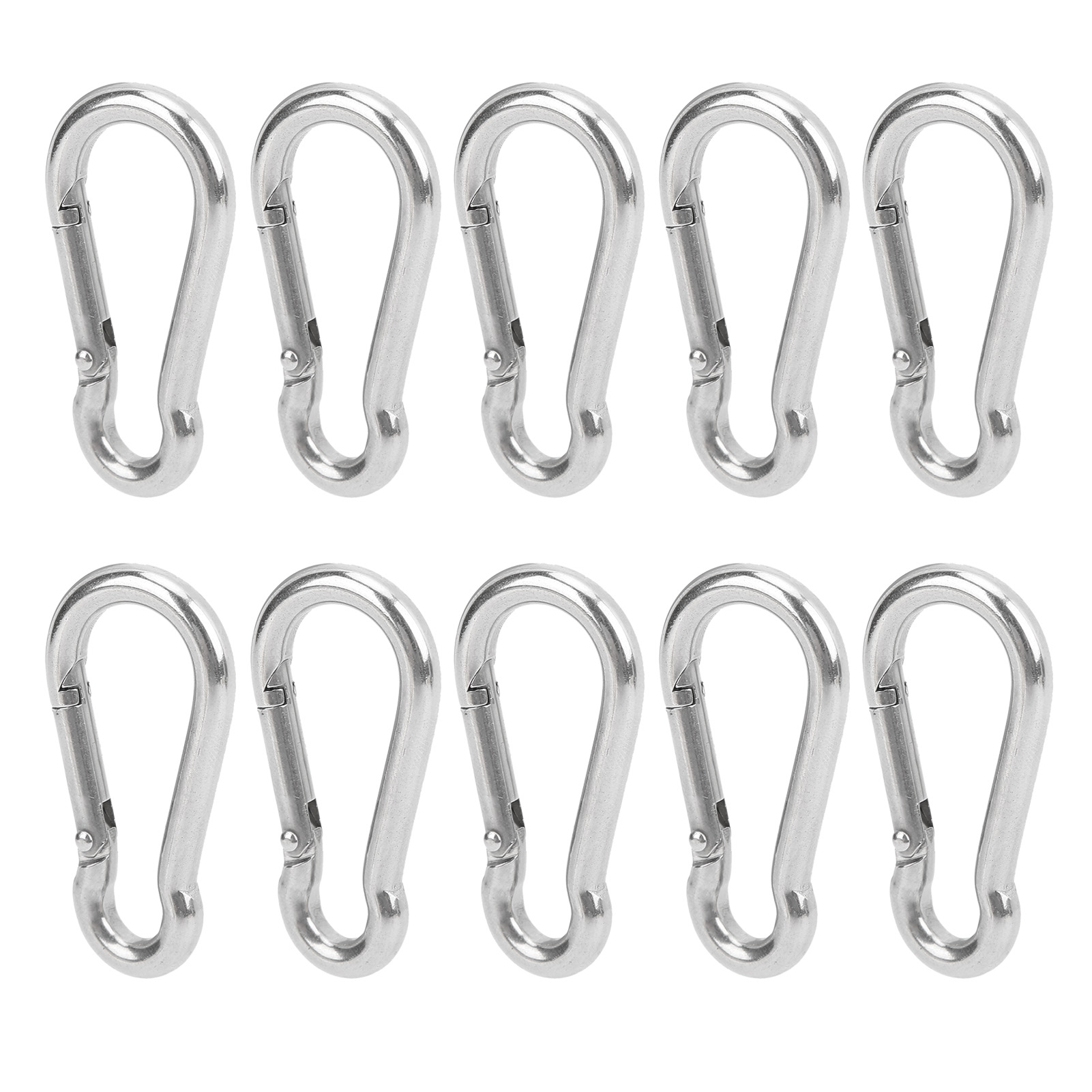10er-packung Edelstahl-federkarabiner, Sicherheitshaken Für Seile, Gurte Und Aufhängungszubehör