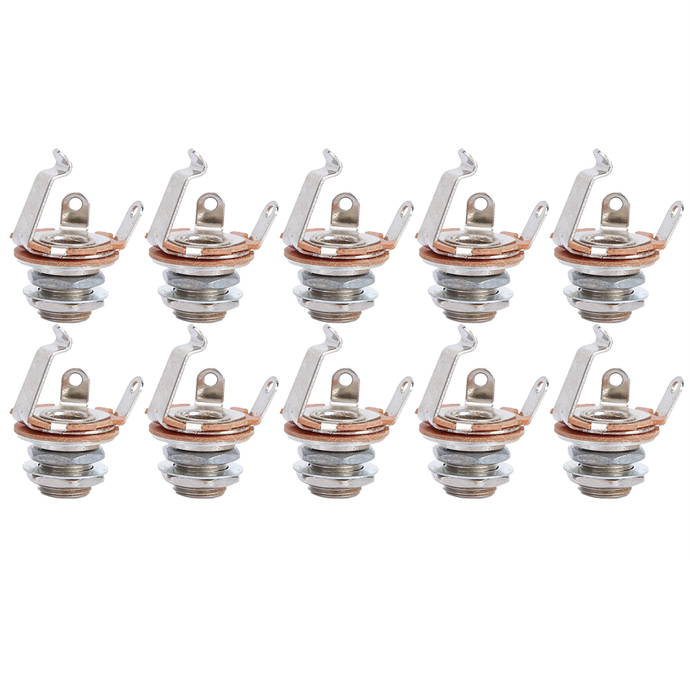 10 Mono-6,35-mm-klinkenbuchsen Für E-gitarren, Bässe, Musikinstrumentenzubehör