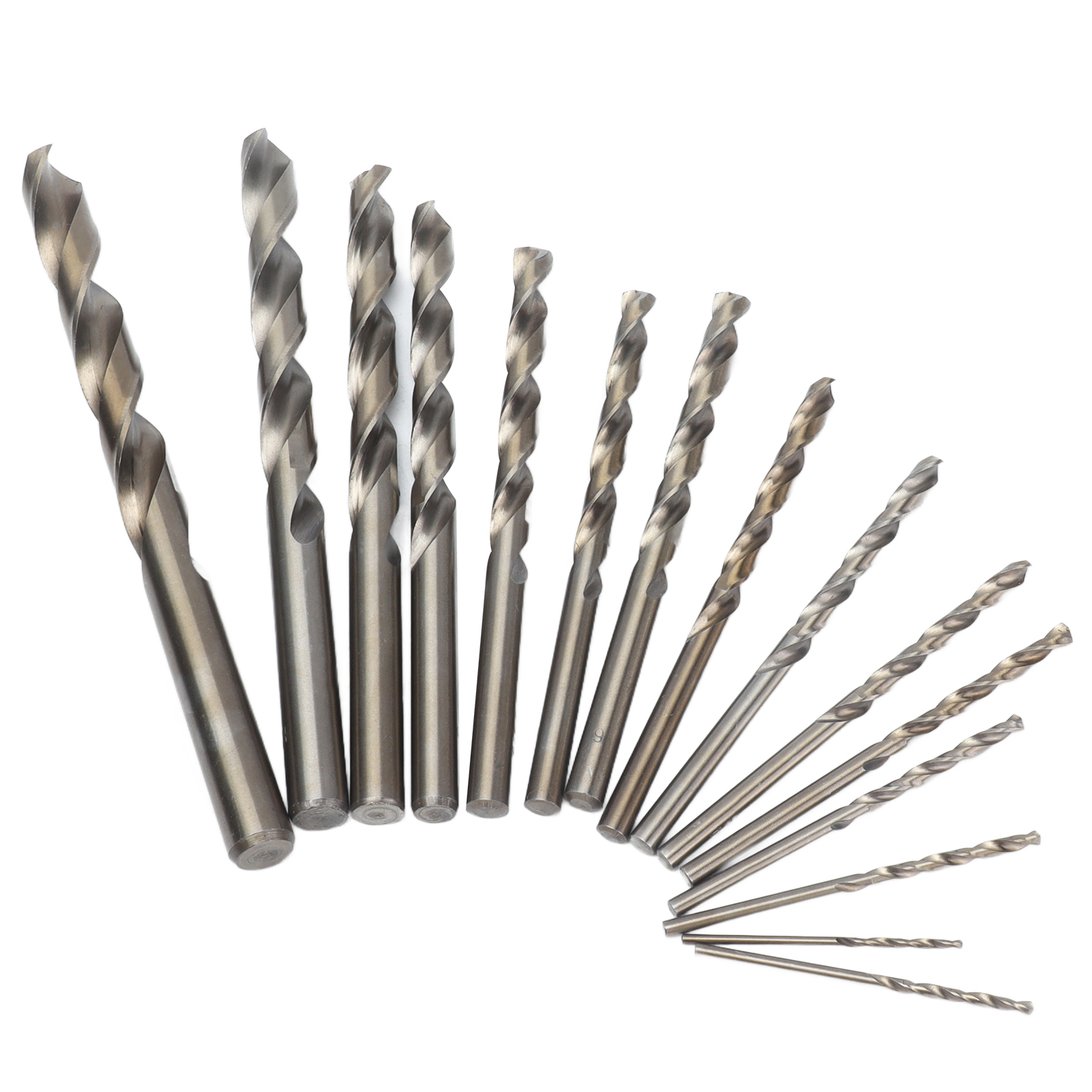 Set Mit 15 135°-spiralbohrern Aus Vergoldetem, Oxidiertem Kobalt Zum Bohren Harter Metalle