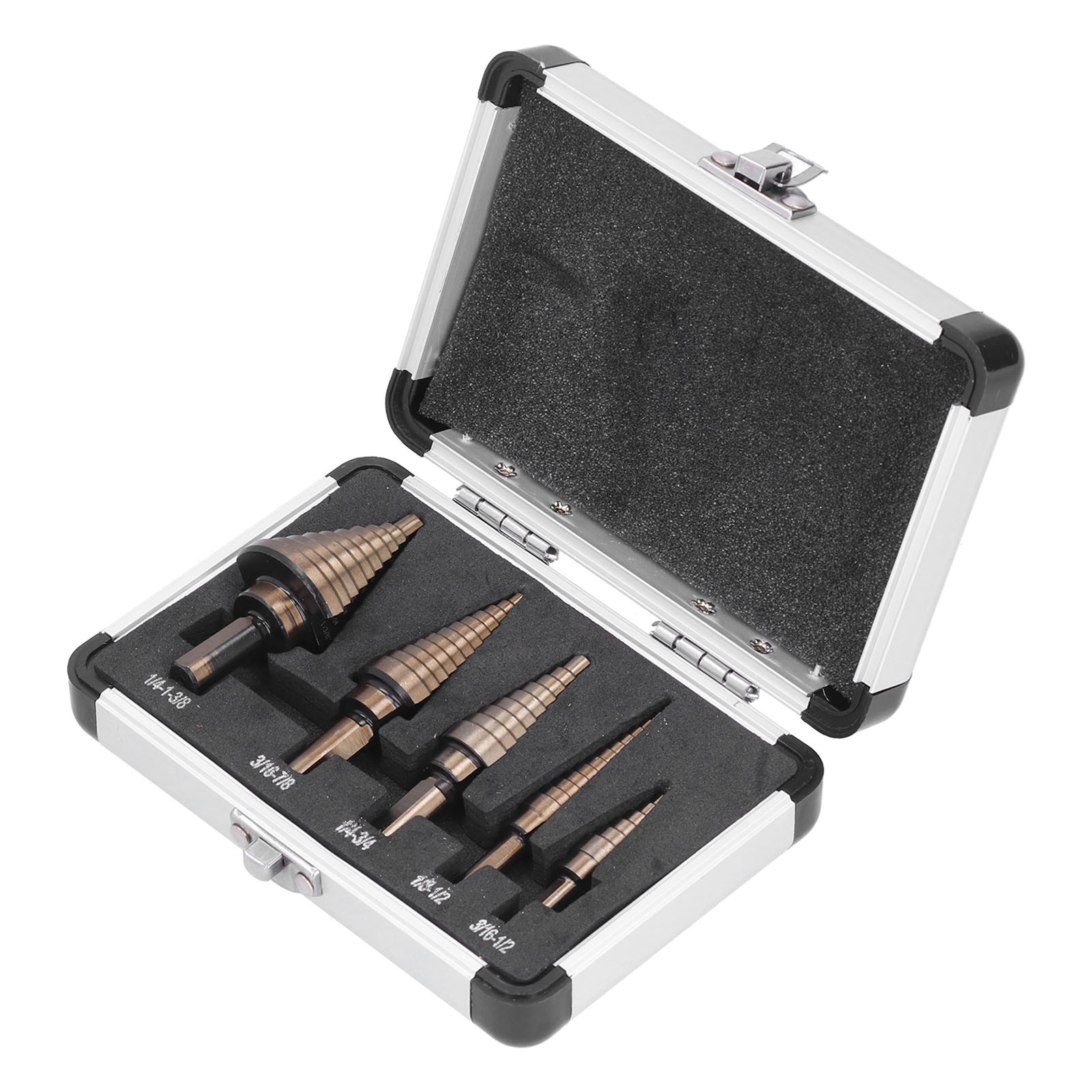 Set Mit 5 Hss-stufenbohrern, Robust Und Langlebig, Für Schnelles Und Sauberes Bohren, Titan, Stufenbohrer