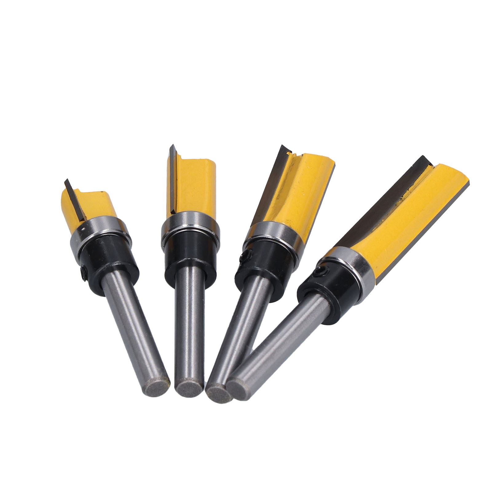 4-teiliger Bündigfräser, Gerader Schnitt Mit Anlaufring, 12,7 Mm Durchmesser, 6,35 Mm Schaft, Für Oberfräse