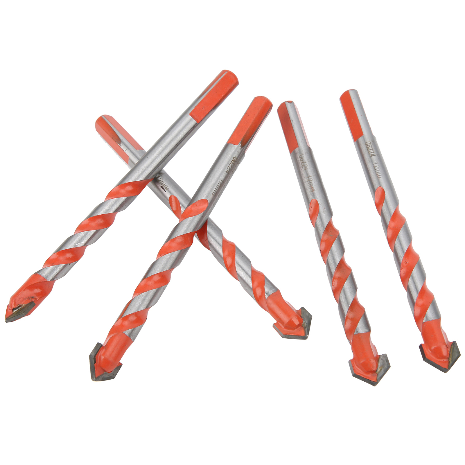 5-teiliges Multifunktionales Hartmetallbohrer-set Mit Dreikantschaft, 12 Mm Elektrisches Bohrzubehör