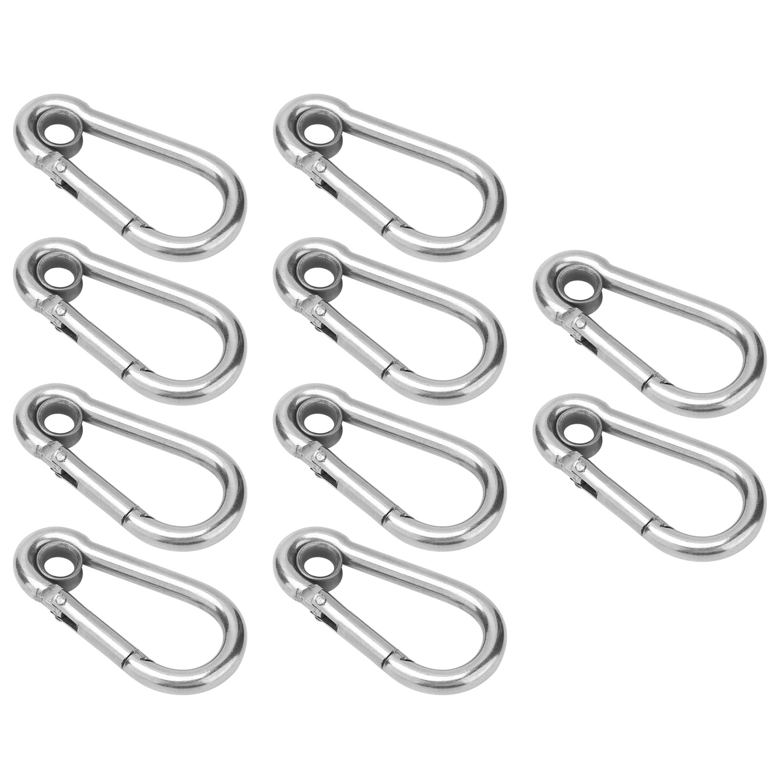Packung Mit 10 Edelstahl-federhaken, Sicherheitskarabiner Für Seilaufhängungsringe, Zubehör M6 (6 Mm)