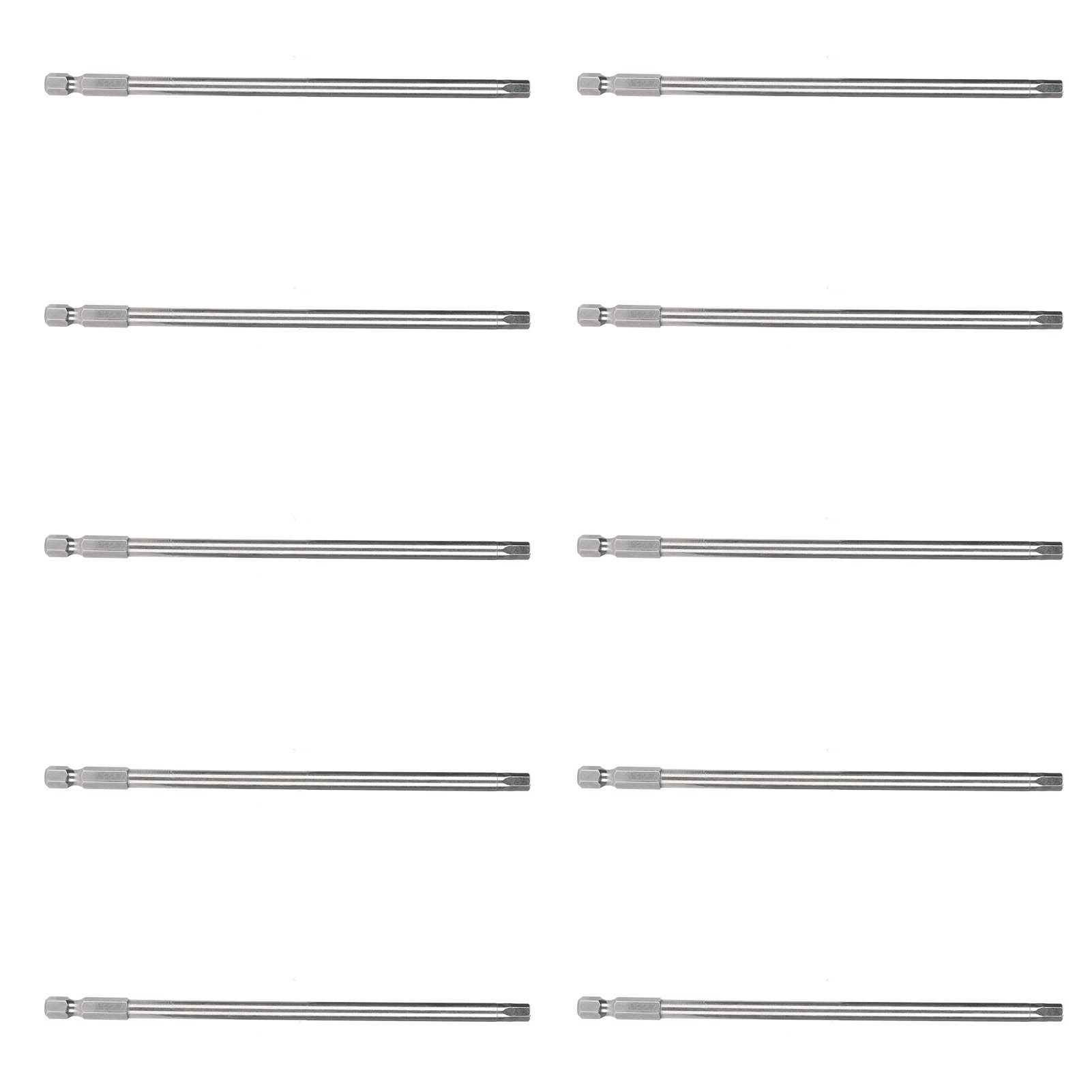 Set Mit 10 Magnetischen 5-mm-sechskant-schraubendreherbits, Gehärteter Stahl, Handwerkzeug, S1/4, 150 Mm