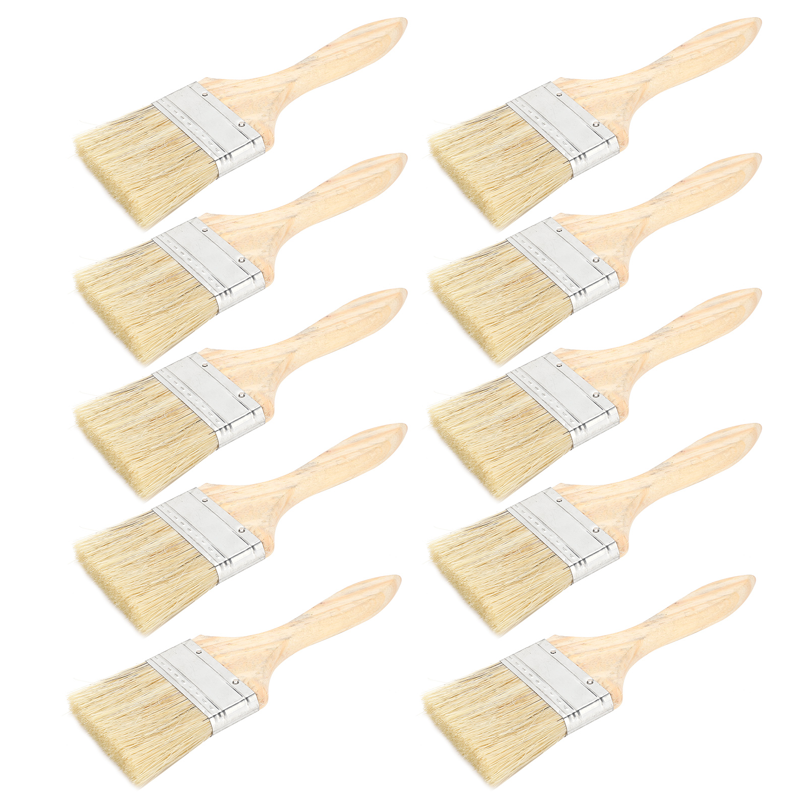 10 Pinsel Aus Kunstwolle (6,35 Cm) Mit Holzgriffen Zum Malen, Kleben Und Lackieren