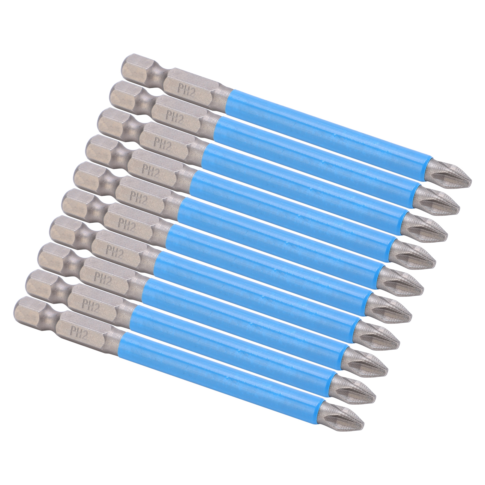 Set Mit 10 90-mm-ph2-kreuzschlitzschraubendreherbits Mit Magnetischem Anti-rutsch-griff Für Elektrische Bohrmaschinen