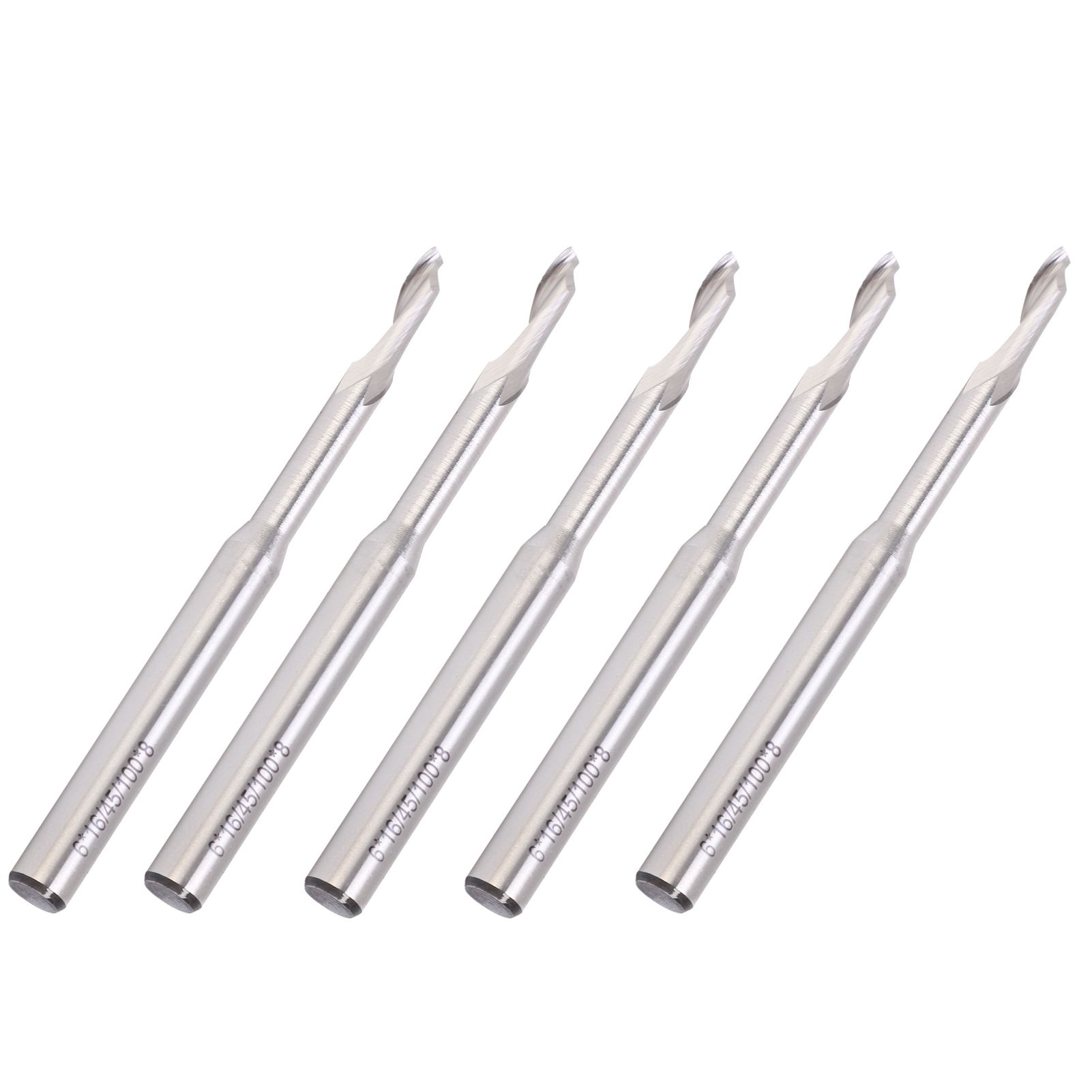 5-teiliges Hss-spiralfräser-set, Cnc-fräswerkzeug, Gravierfräser 6x8x16x100 Mm