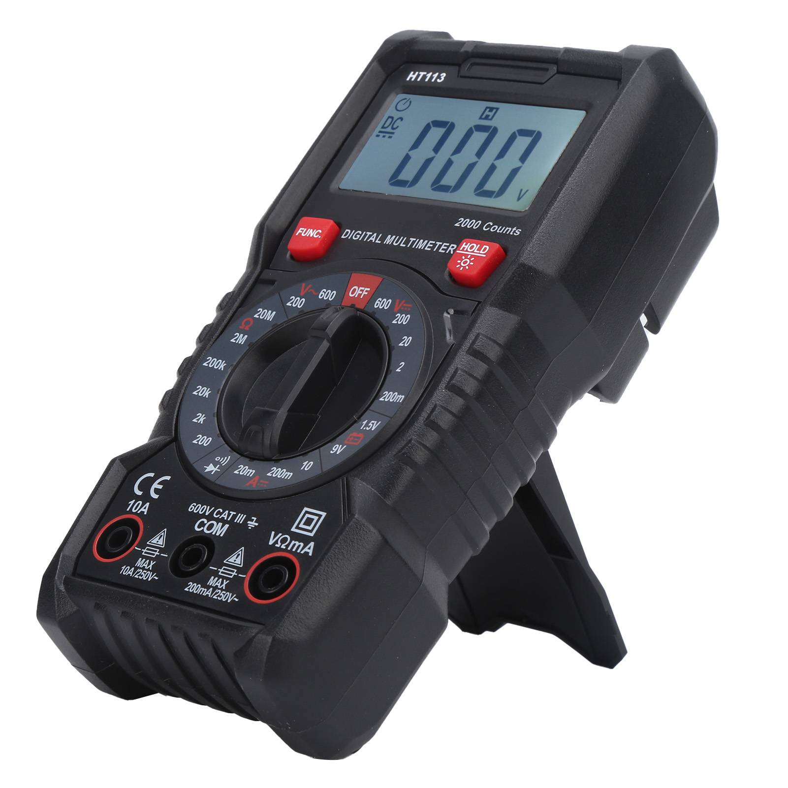 Ht113 Kompaktes Digitalmultimeter, Hochpräziser Spannungs- Und Strommesser, 10 A, 600 V, Tragbar