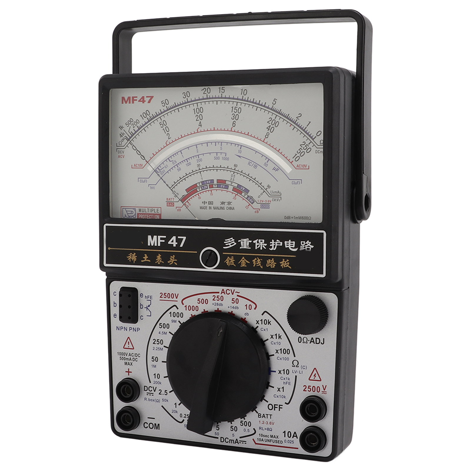 Mf47 Analog-multimeter Mit Internem Magneten, Hochpräzises Voltmeter Für Industrielle Anwendungen