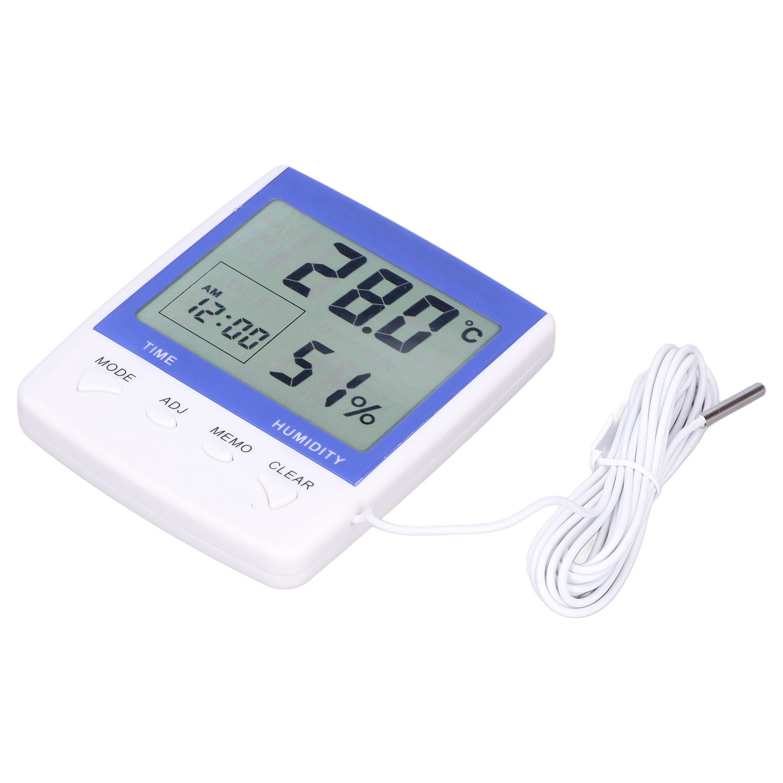 Hochpräzises Digitales Thermometer, Übersichtliches Display, Misst Luftfeuchtigkeit Und Temperatur, Ausgezeichnete Langlebigkeit
