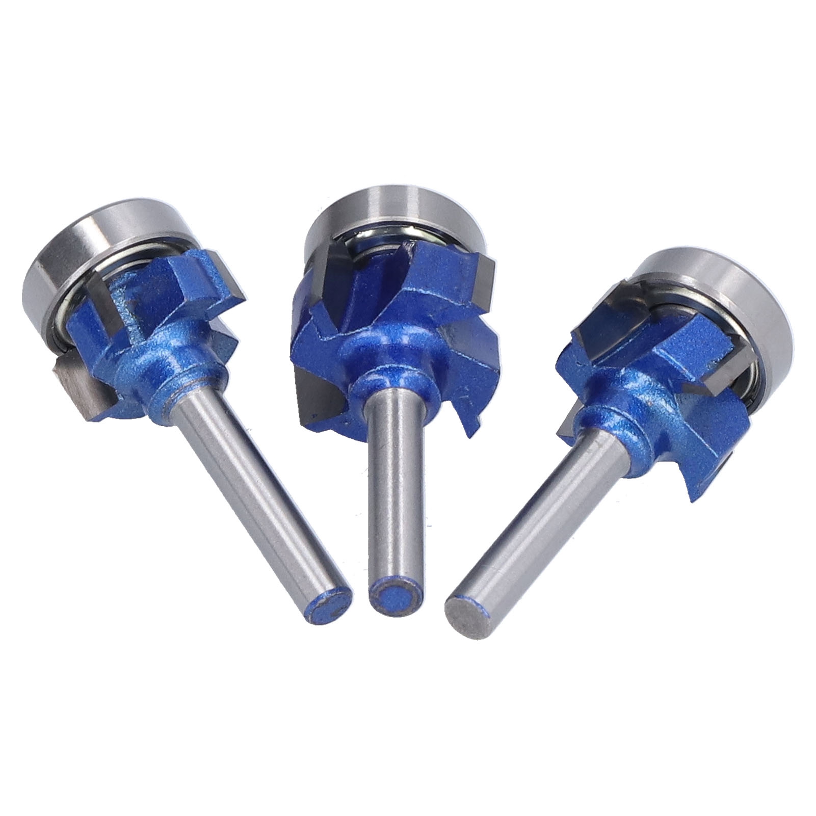 Set Mit 3 Hartmetall-holzfräsern, Bündig- Und Fasenfräsern, 4 Schneiden, 6 Mm Schaft, R1, R2, R3, Fräswerkzeug