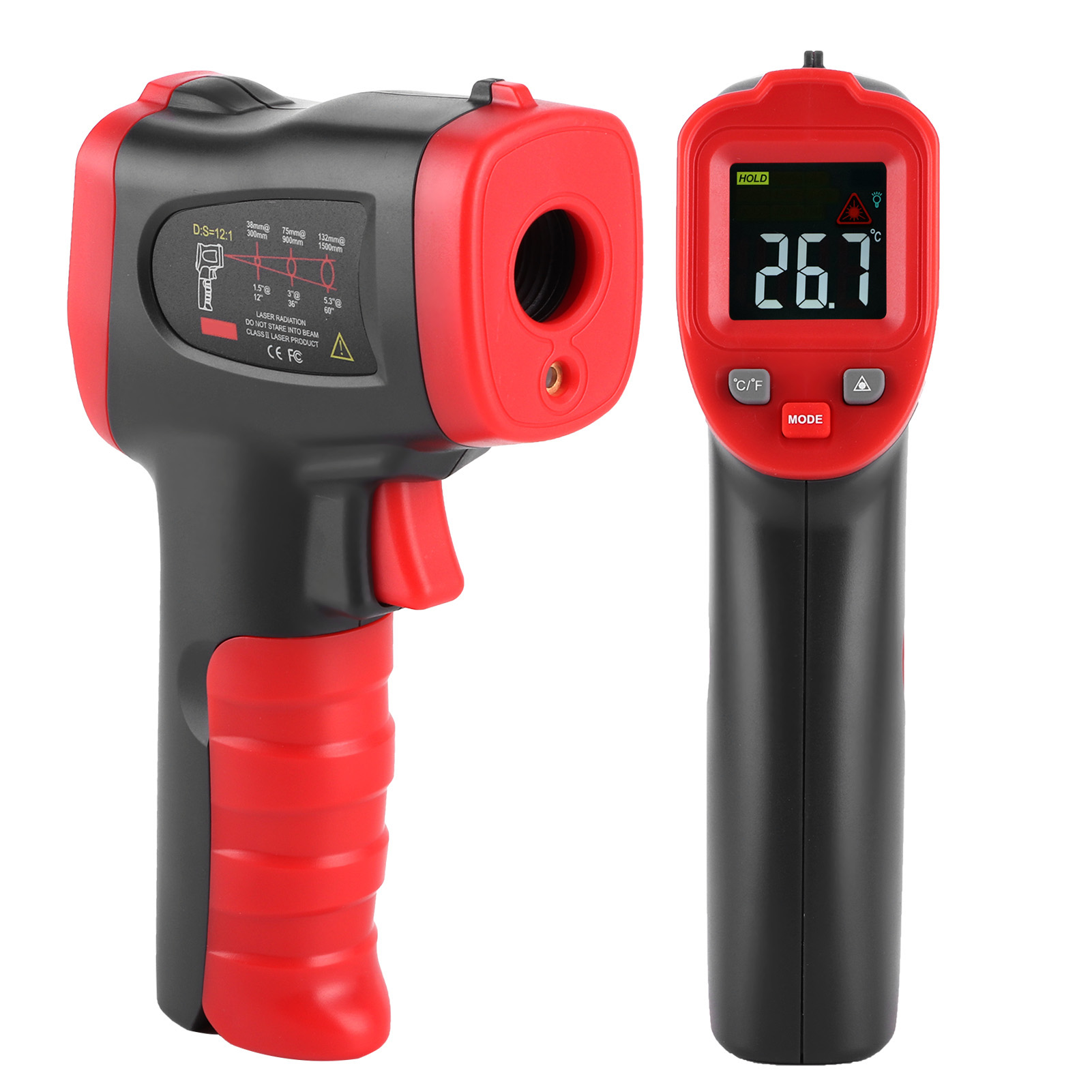Wt327a Infrarot-thermometer Mit Farbanzeige, -50 °c Bis 400 °c, Industrielles Tragbares Temperaturmessgerät