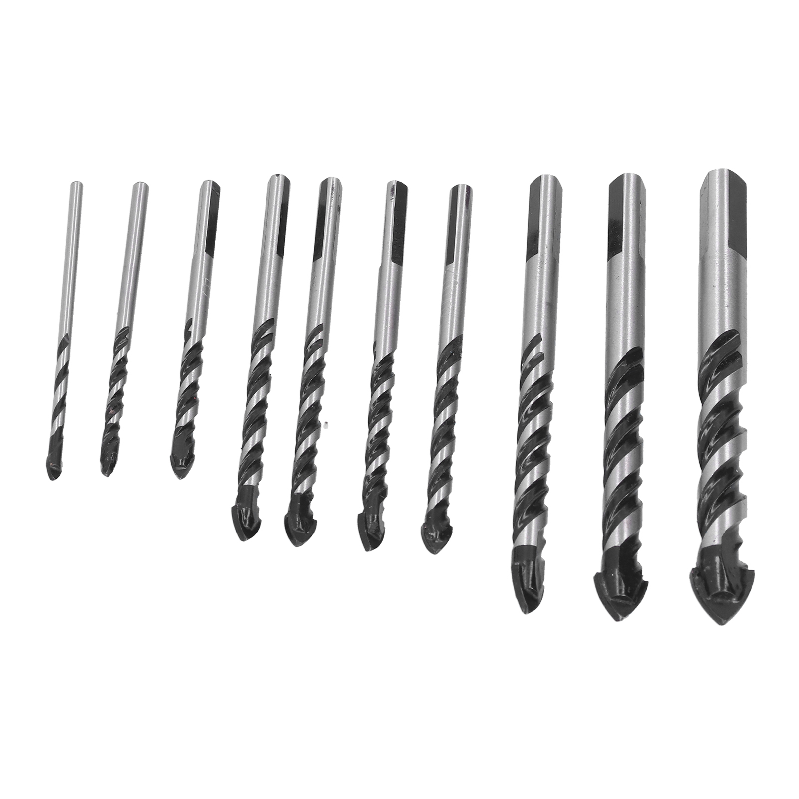 Hartmetall-vollbohrer, Einschneider-bohrer, Zweischneider-bohrer Für Fliesen Und Glas, 10-teiliges Set