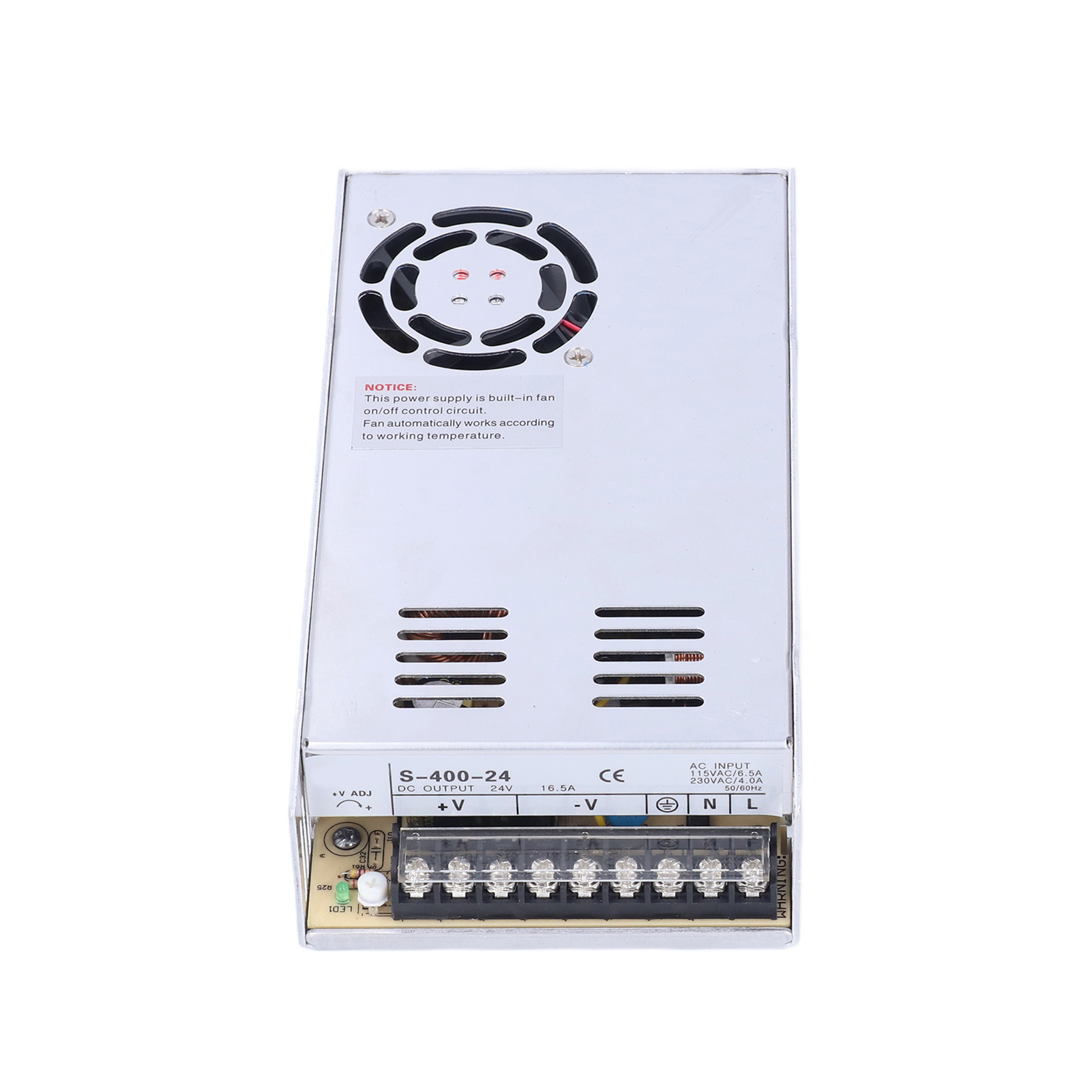400-w-schaltnetzteil Mit Klemmen, Gehäuse Aus Aluminiumlegierung, Spannungswandlung 115–230 V Ac, S-400-24, 24 V/16,5 A