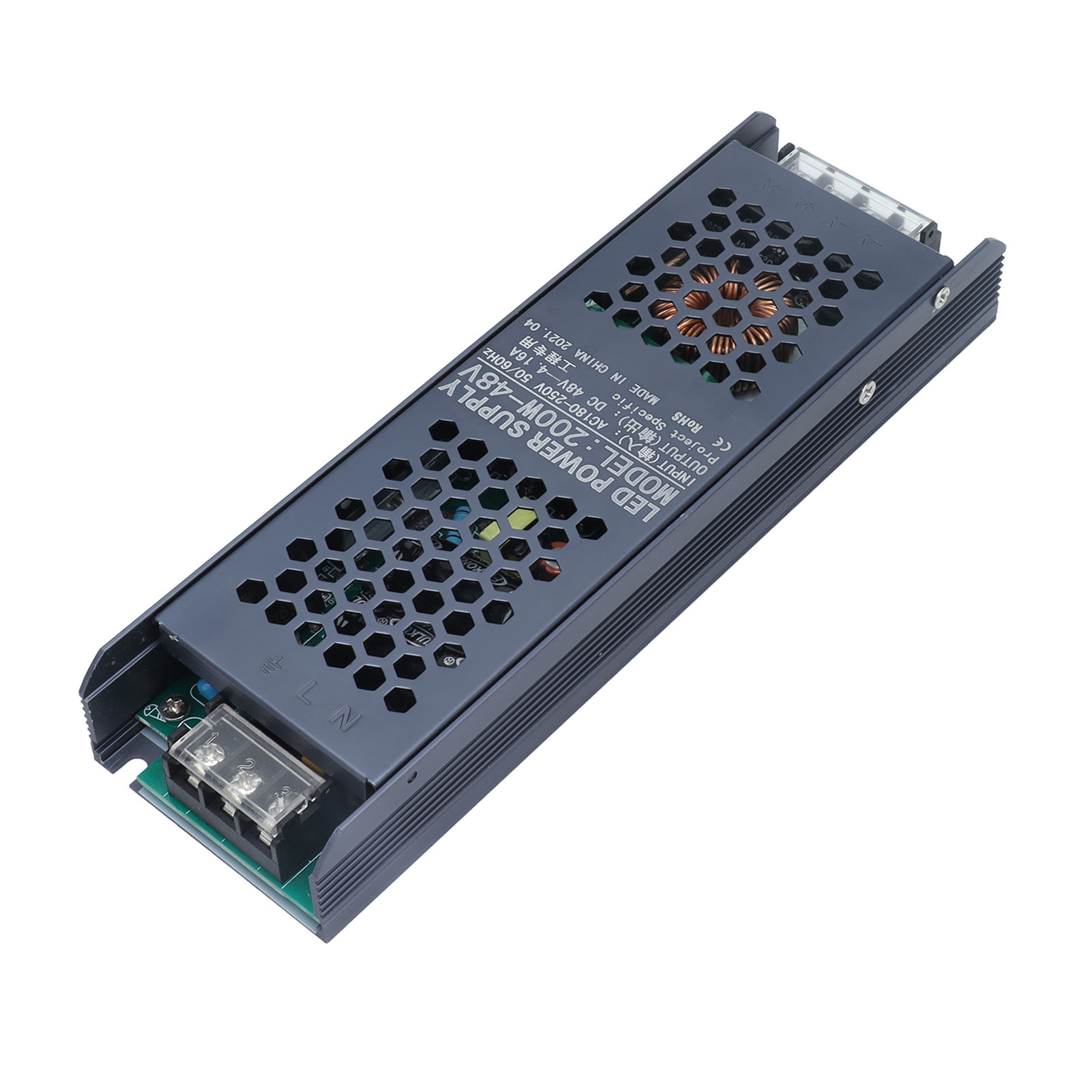 48v 200w 4,16a Led-netzteil-transformator, Schwarz, Lange Leiste, Ac180-250v