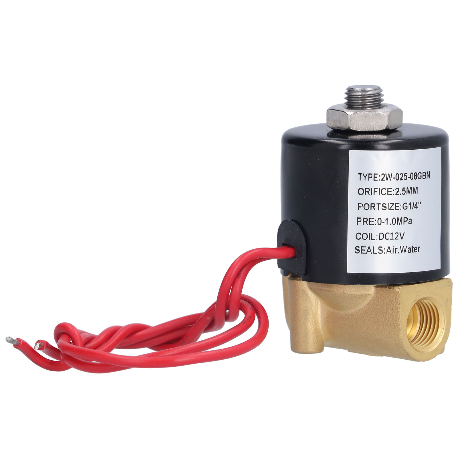 2-wege-direktantrieb-magnetventil, 0–1,0 Mpa, Druckloser Start, 1/4-zoll-anschluss, 12 V Dc